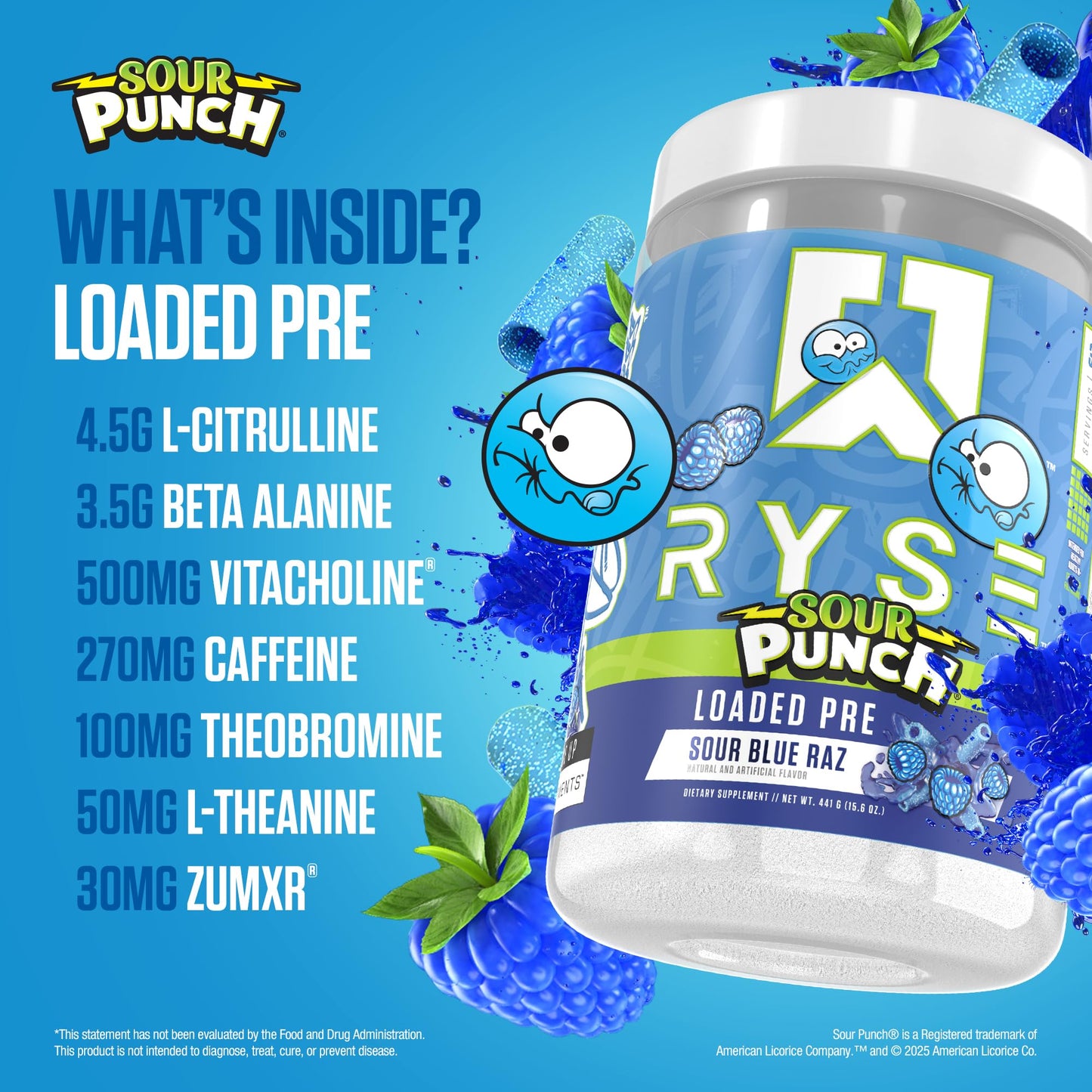 RYSE Up Supplements Loaded Pre Workout Powder 15.3 oz
