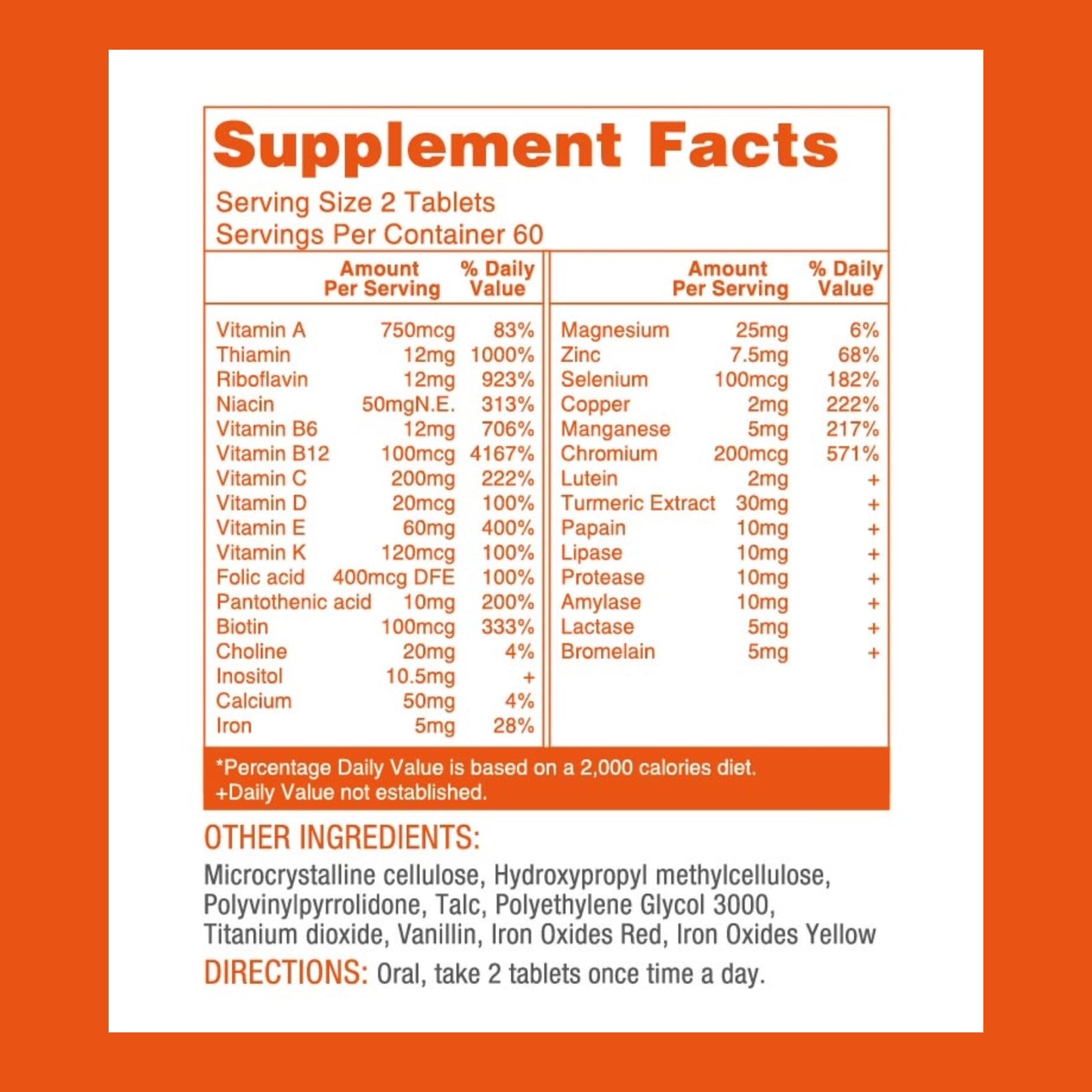 LOVITA Premium Multivitamin for Adults 30+ with Enzymes, Turmeric & Comprehensive Nutrient Support, 360 Tablets