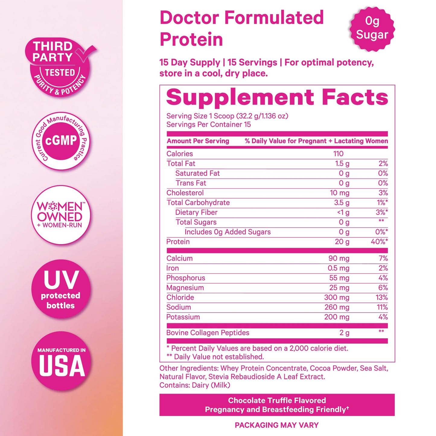 Pink Stork Pregnancy & Postpartum Protein Powder, Powder, 18.8 oz