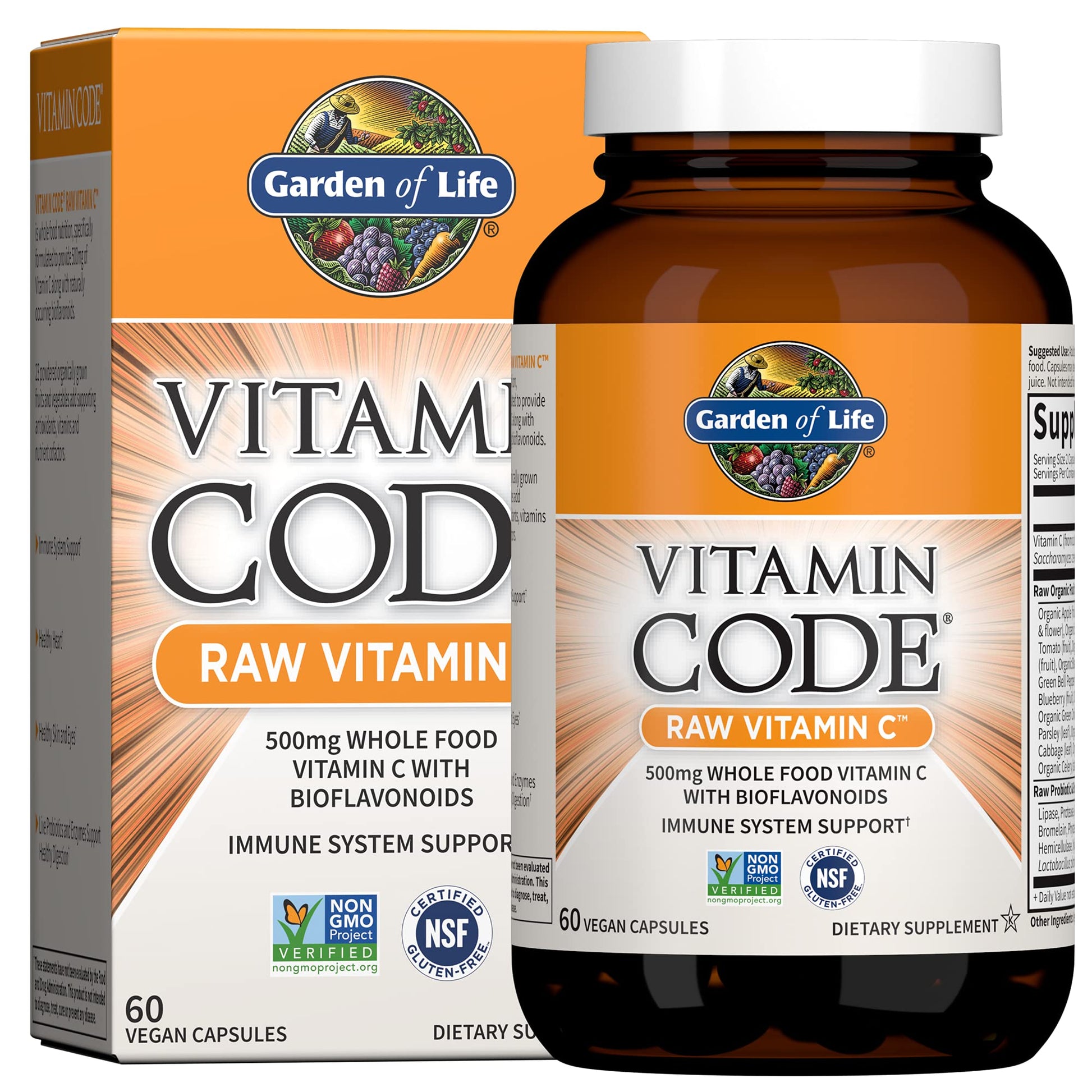 Garden of Life Vitamin Code Raw Vitamin C Capsules, 60 Count