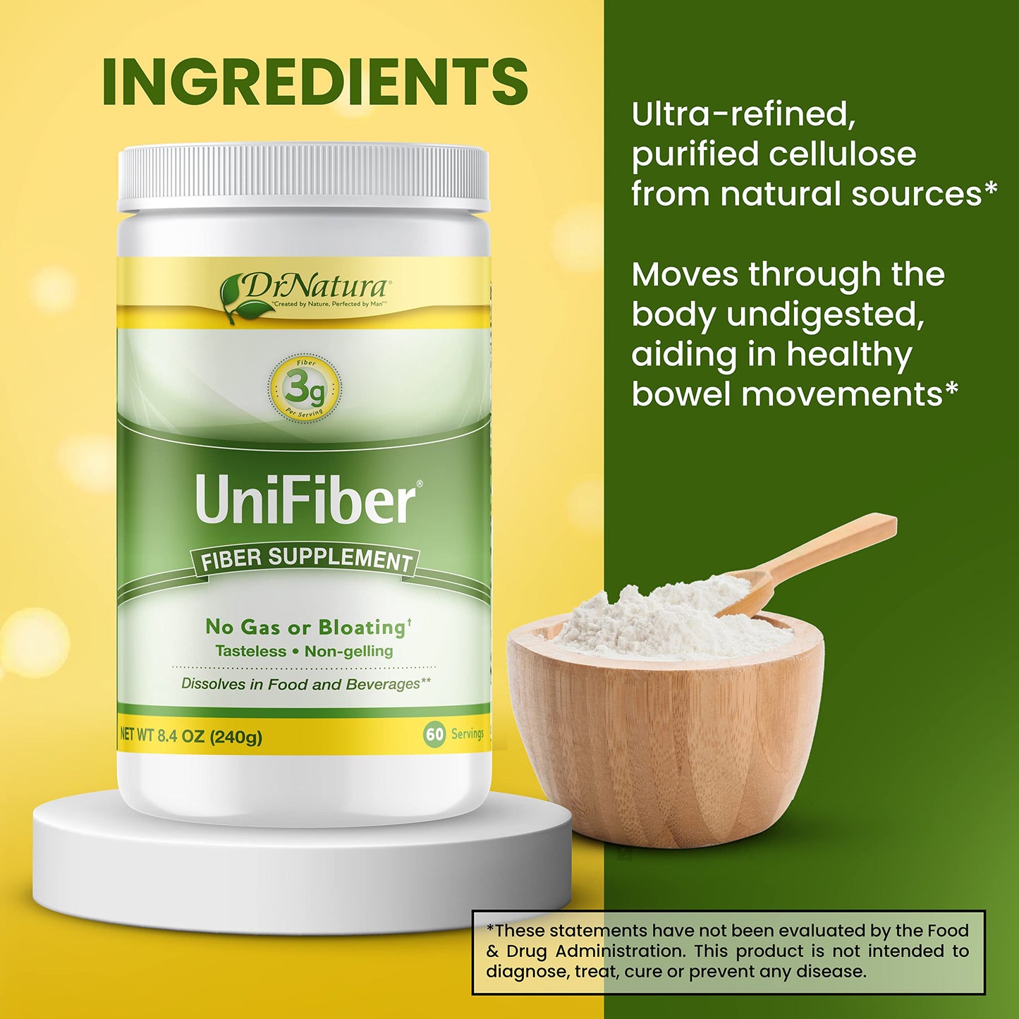 DrNatura Unifiber Natural Fiber Supplement Powder 8.4 Ounce