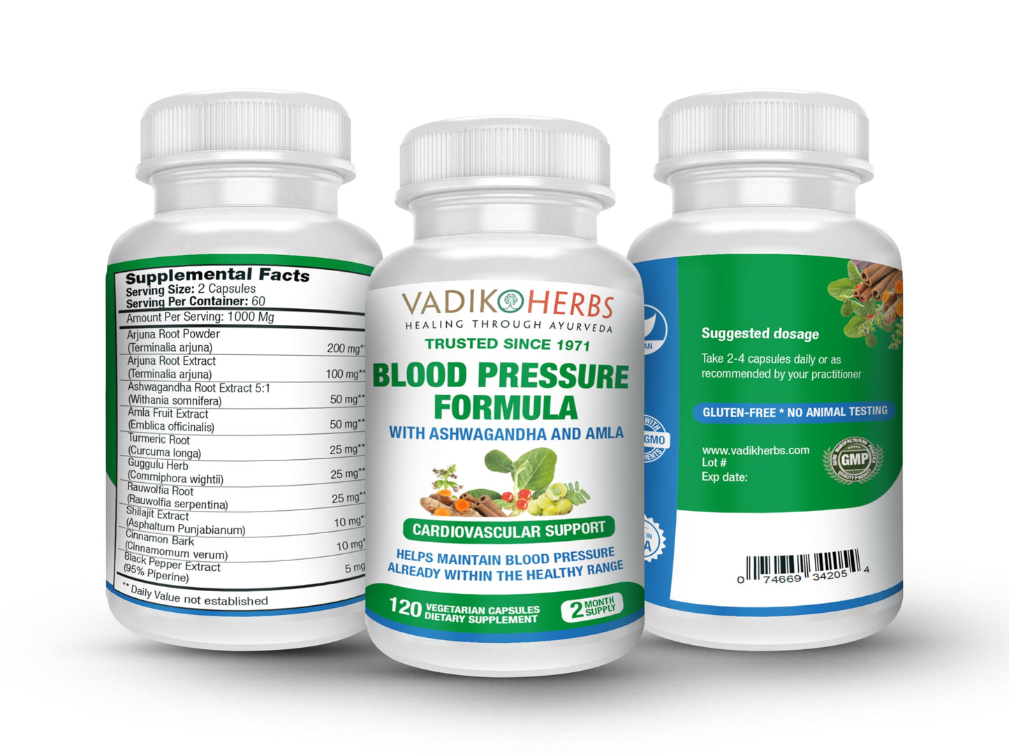 Vadik Herbs Ayurvedic Cardiovascular Support Supplement, 120 Capsules