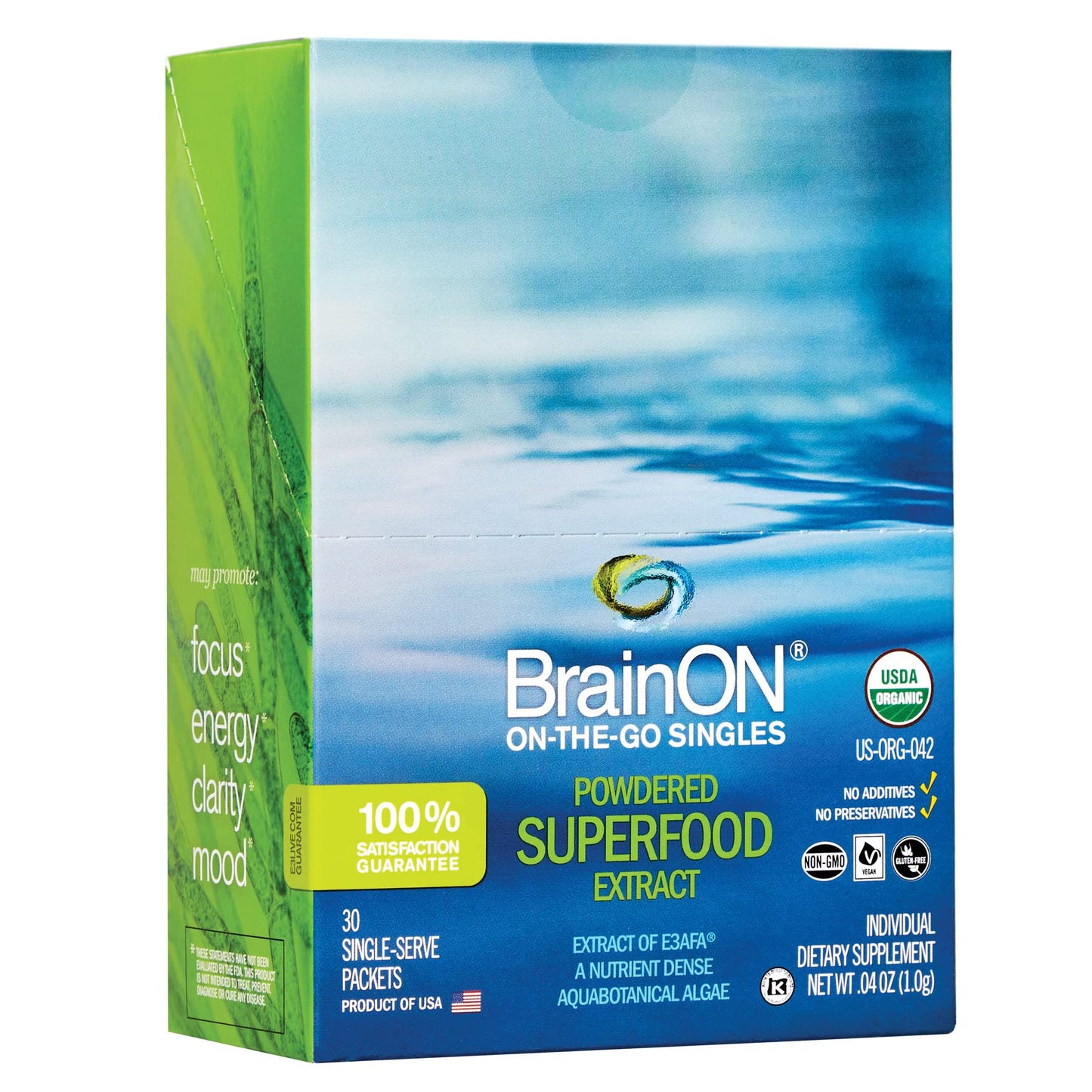 E3LIVE BrainOn On-The-Go-Singles Powder, 1.2 oz