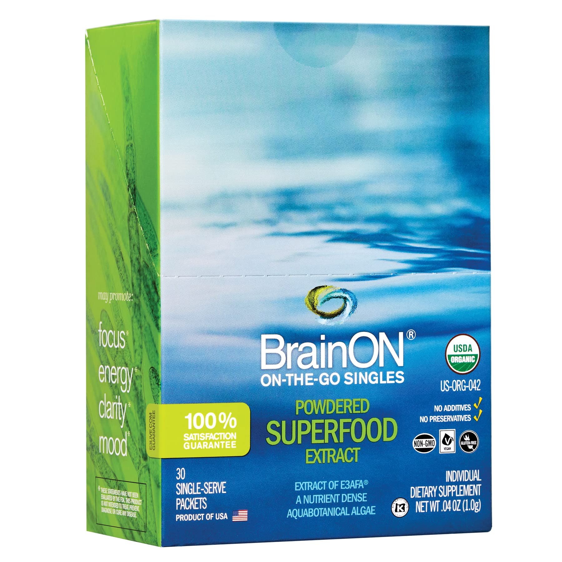 E3LIVE BrainOn On-The-Go-Singles Powder, 1.2 oz