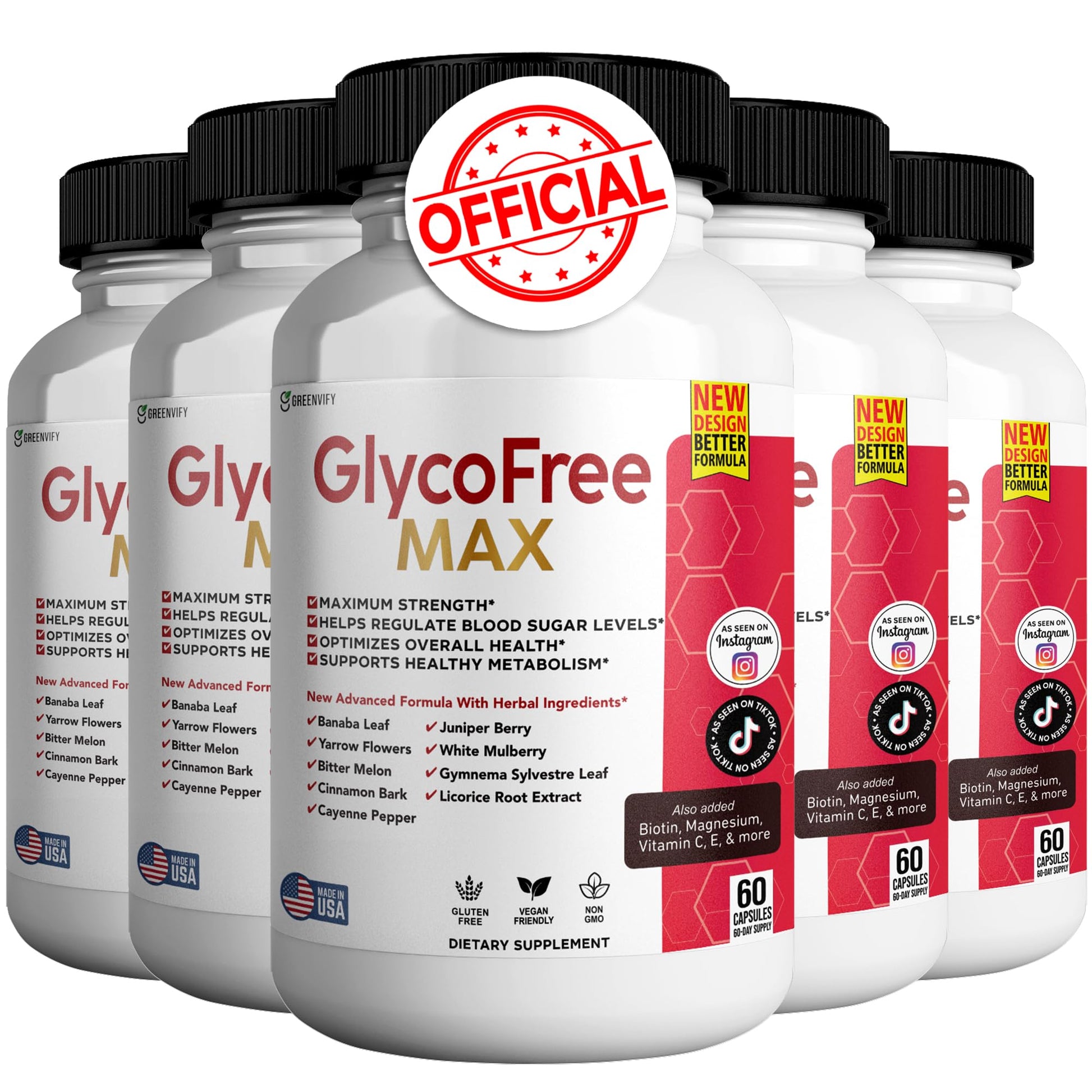 GREENVIFY GlycoFree Max All Natural Formula to Maintain Healthy Levels 300 Capsules