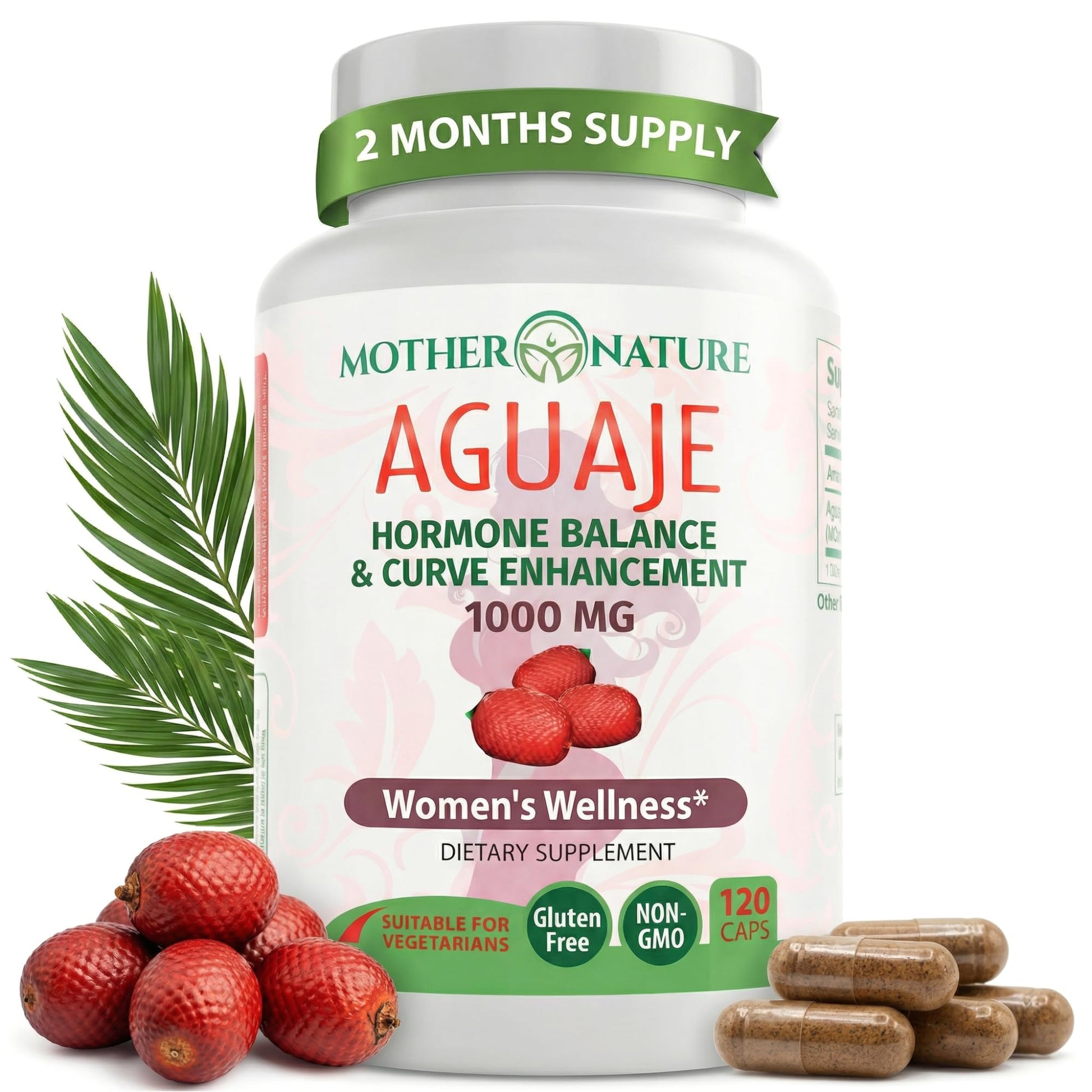 Mother Nature Organics Superfoods for Organic Living Aguaje Curves Capsules, 120 Count