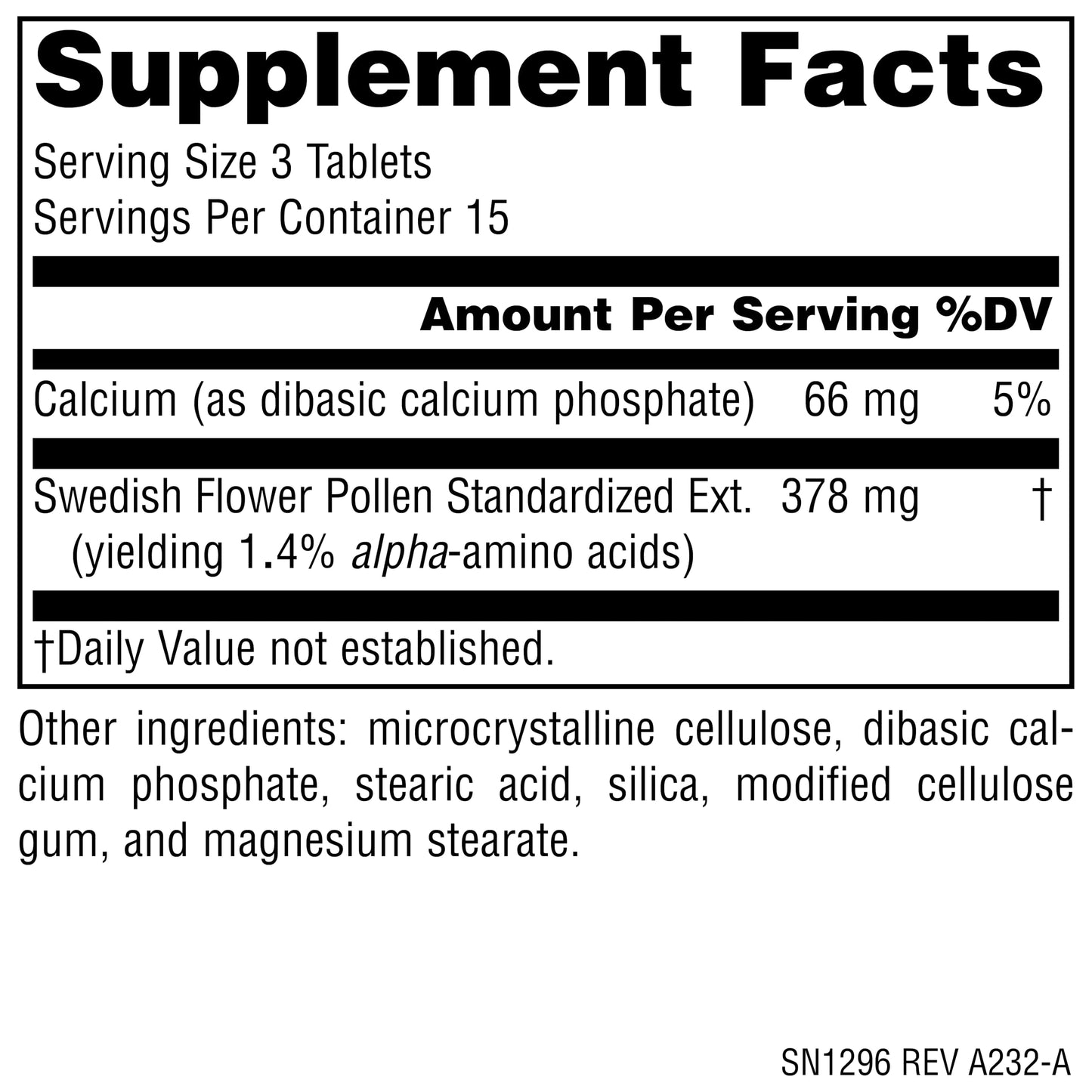 Source Naturals Swedish Flower Pollen Extract 45 Tablets