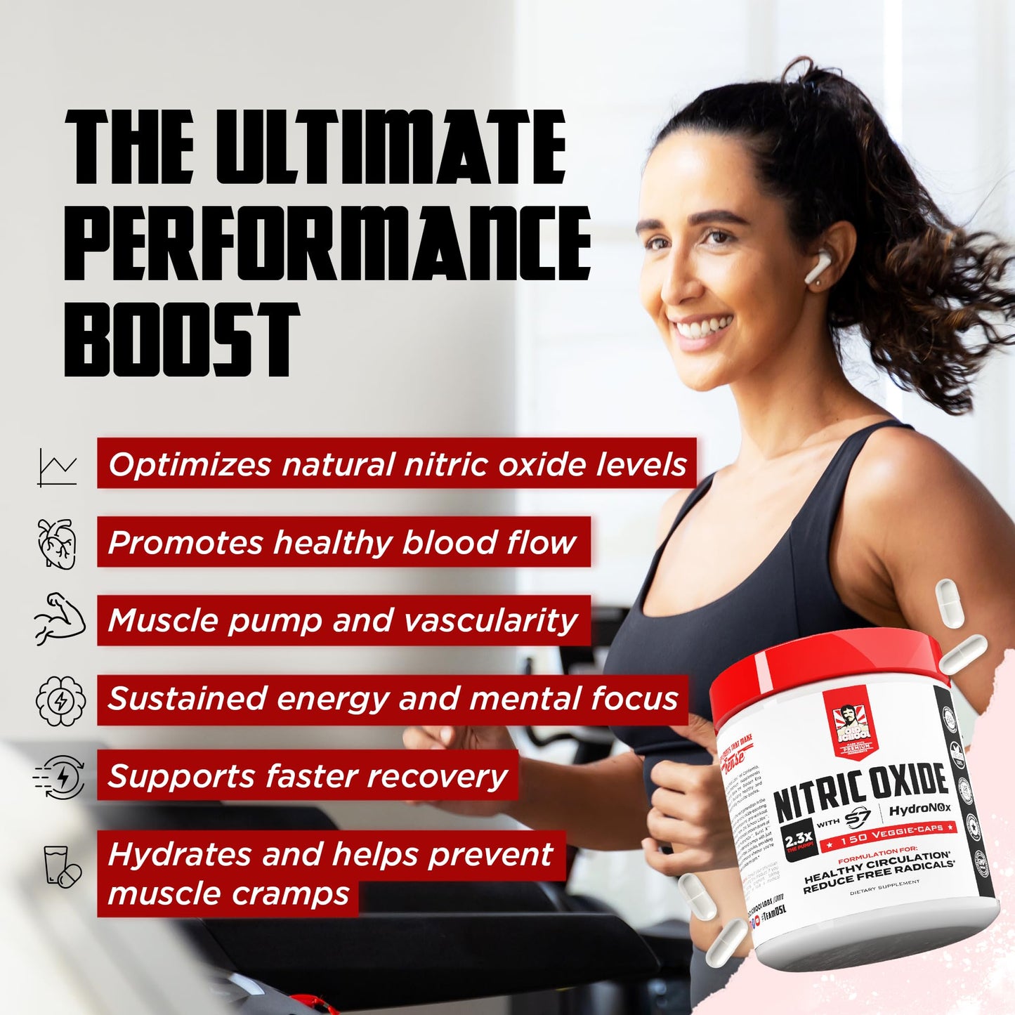Old School Labs Nitric Oxide Booster for Men & Women, Pre-Workout Supplement with HydroNOx Citrulline HCl & S7 Blend for Enhanced Blood Circulation, Muscle Pump & Endurance, Capsules, 150 Count