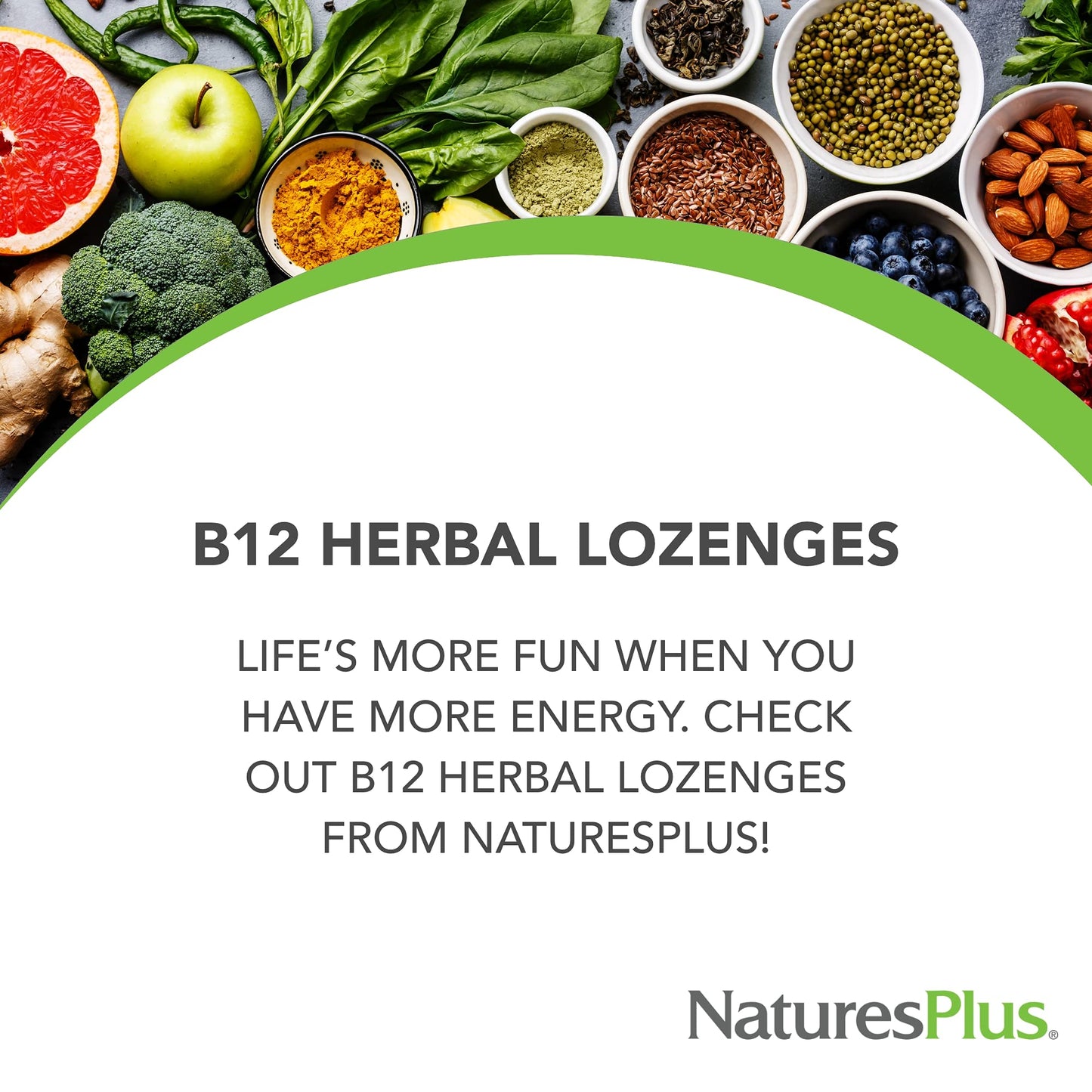 NaturesPlus Vitamin B12 1000 mcg Lozenges, 30 Count