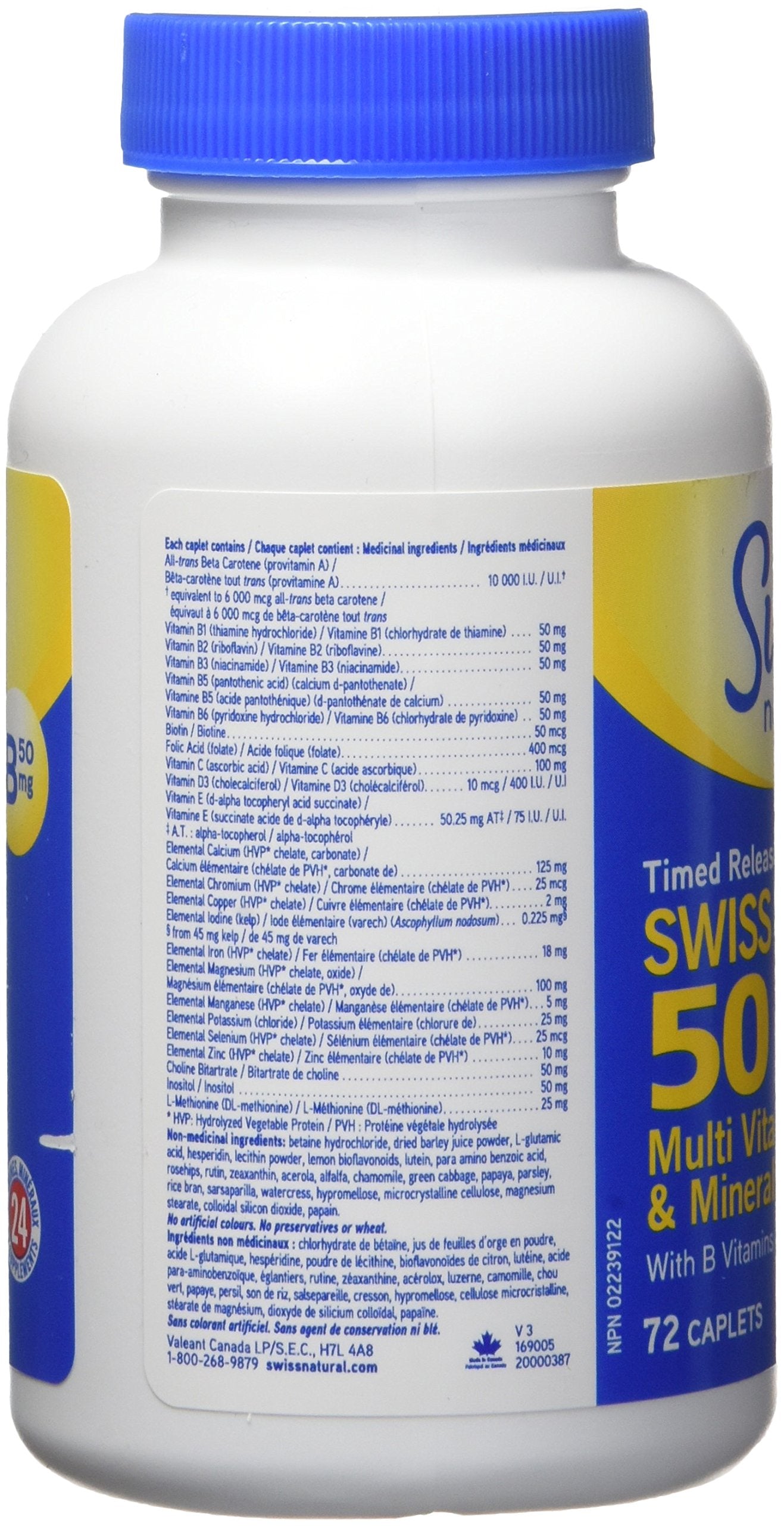 Swiss Natural Swiss One 50 Timed Release Multi Vitamin & Mineral with B Complex Capsule, 1