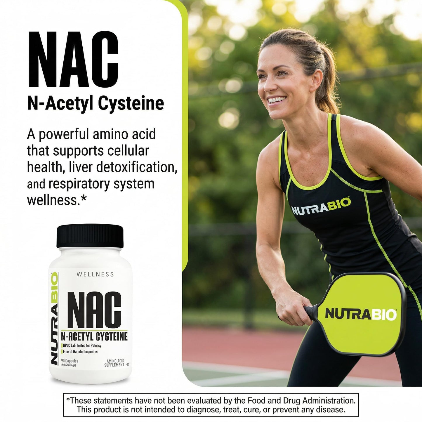 NutraBio N-Acetyl Cysteine Supplement (NAC) Capsule 90 Capsules