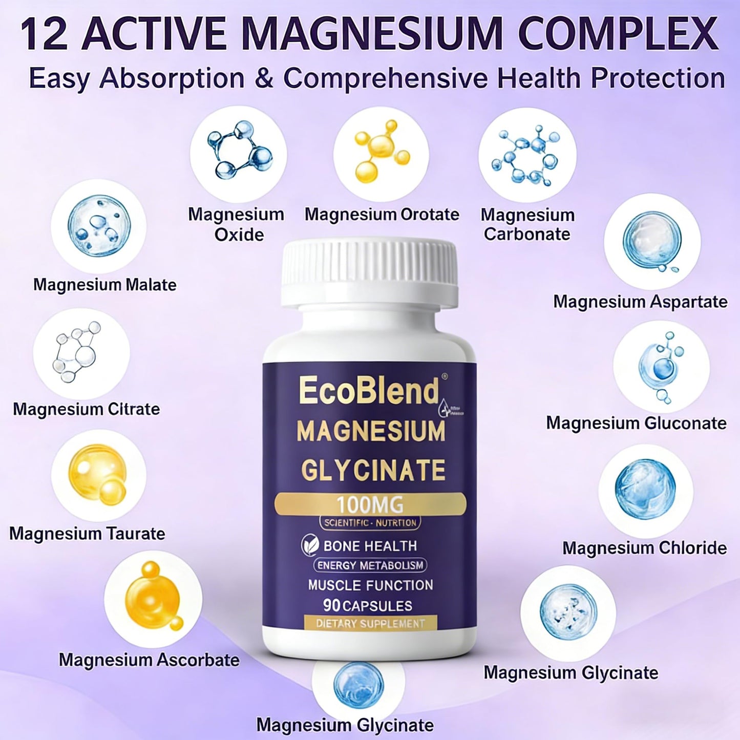 EcoBlend Magnesium Glycinate Capsule, 90 Count