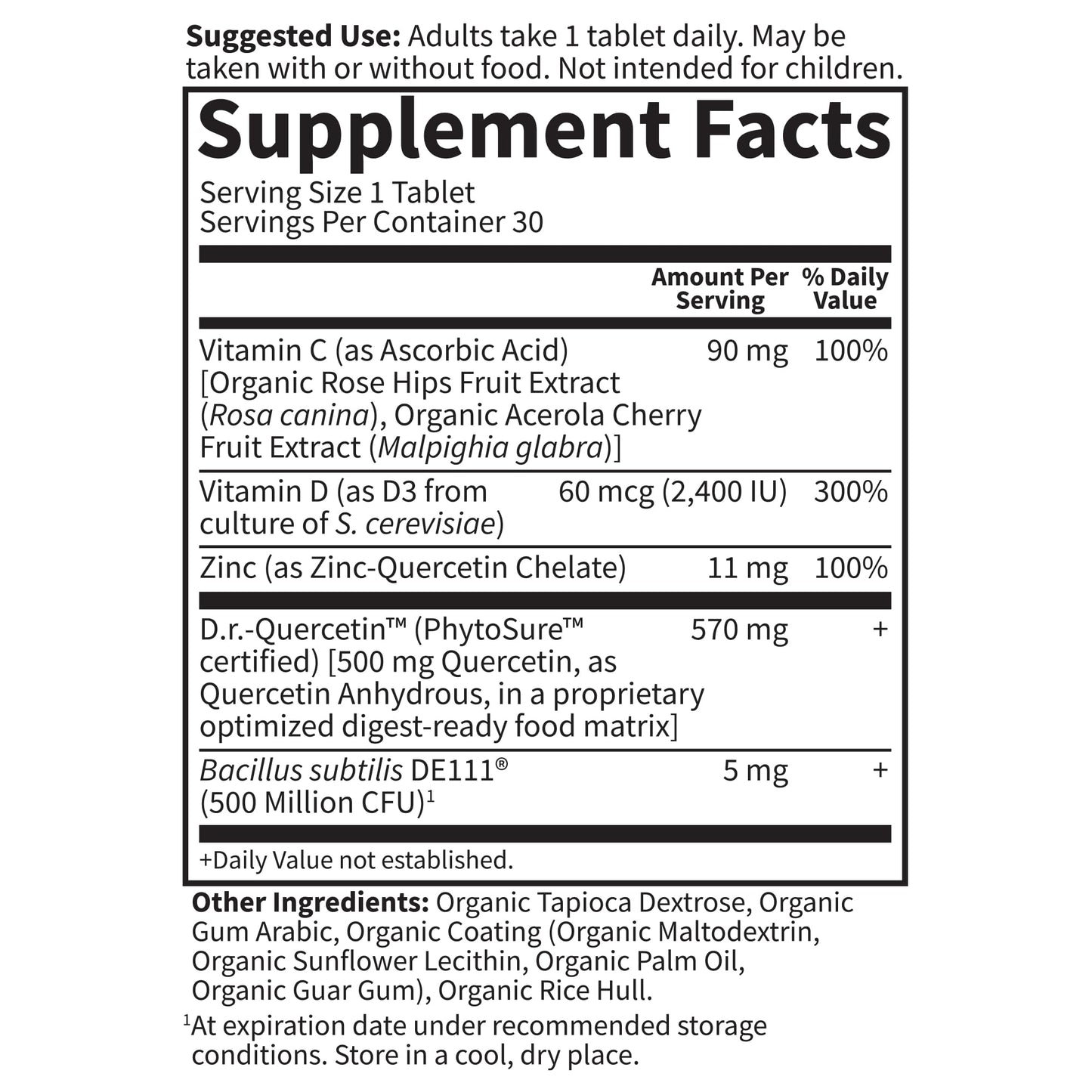 Garden of Life Quercetin Once Daily Immune System Support Supplement with Vitamin C, D & Probiotics – Dr Formulated – Immune Health, Respiratory and Skin Health, Gluten Free, Non GMO – 30 Tablets