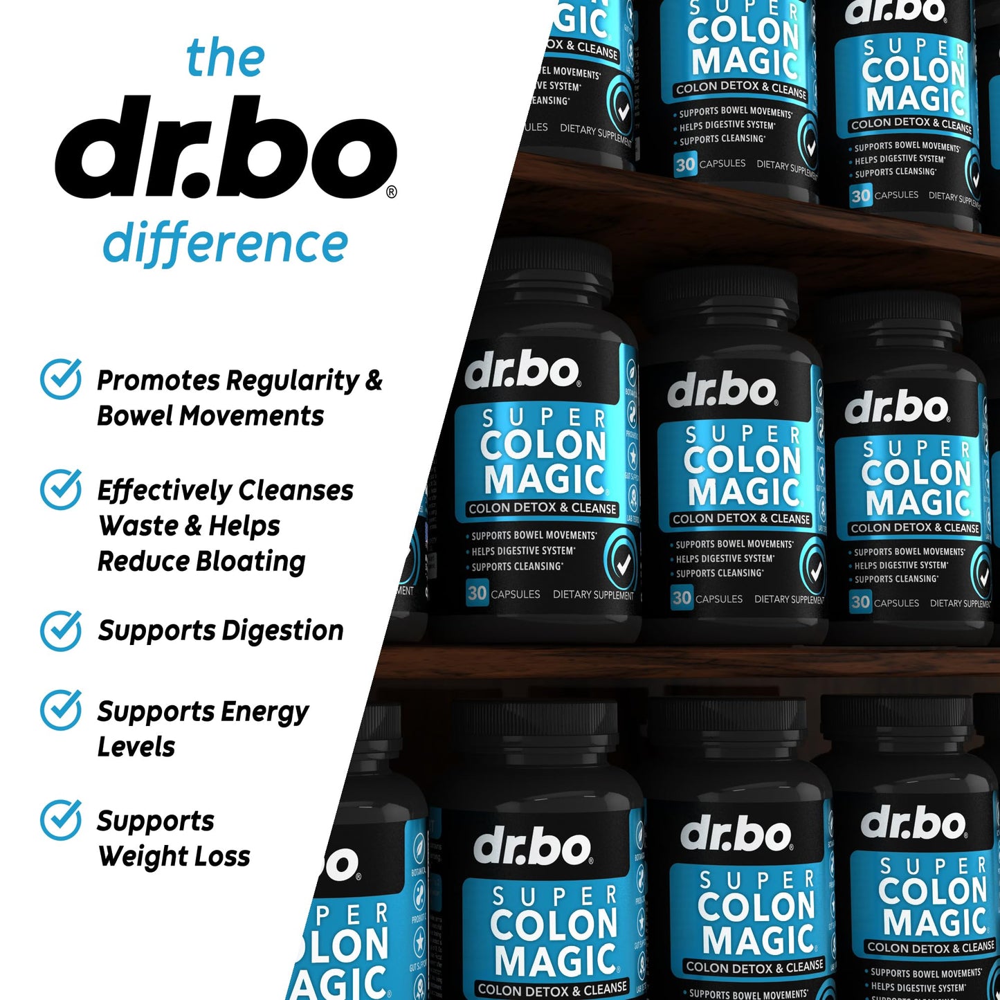 DR. BO Colon Cleanser Detox for Weight Flush Capsule 30 Count