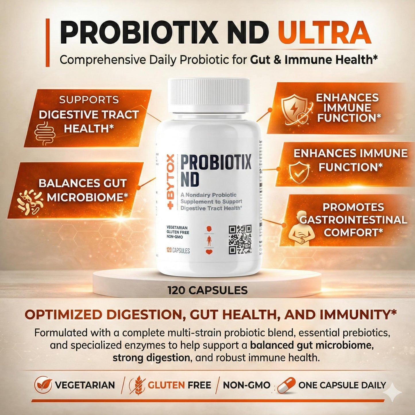 Bytox Probiotic Supplement Capsule, 120 Capsules