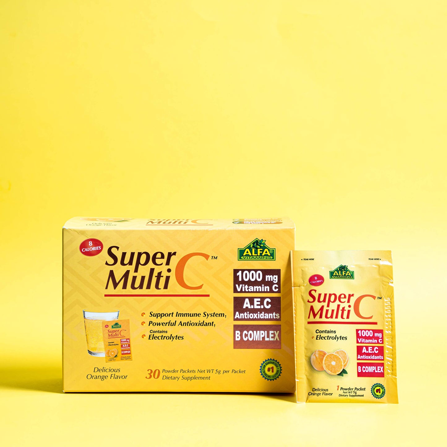 ALFA VITAMINS Super Multi C Vitamin C Powder and Multivitamin Supplement, 30 Packets