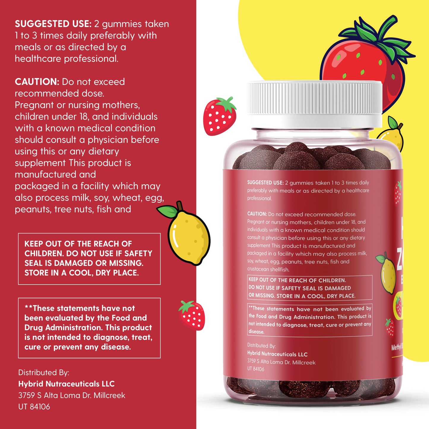 Hybrid Nutraceuticals Zoomies Energy Gummies 60 Count