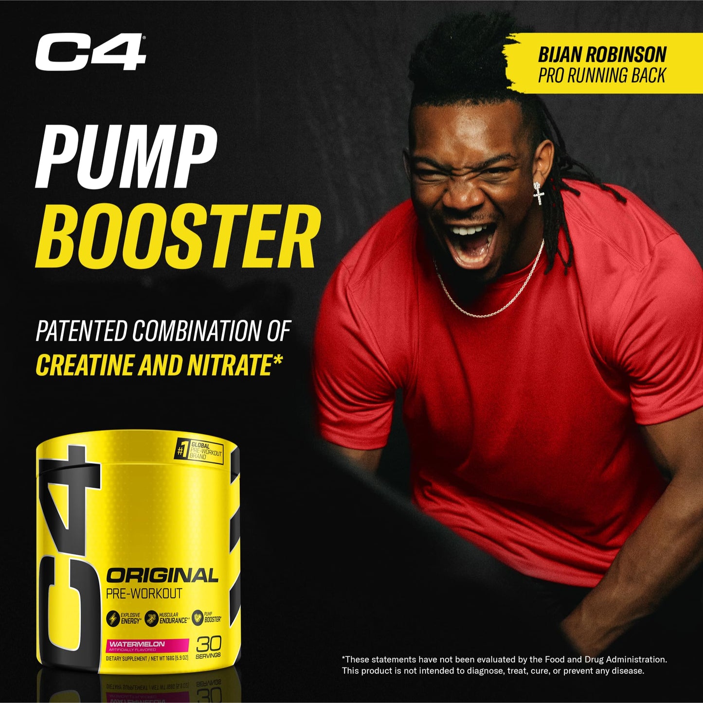 C4 Original Pre Workout Powder Watermelon 6.9 Ounce