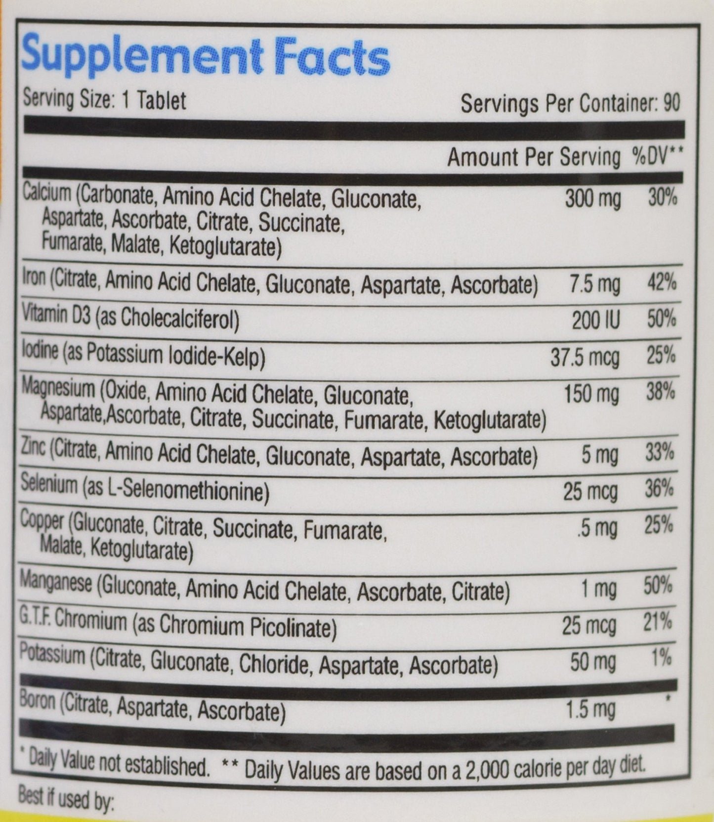 Viva Vitamins Complete Minerals, Regular Strength - Complete Multiple Mineral Supplement with Krebs' Cycle Intermediates, 90 Tablets