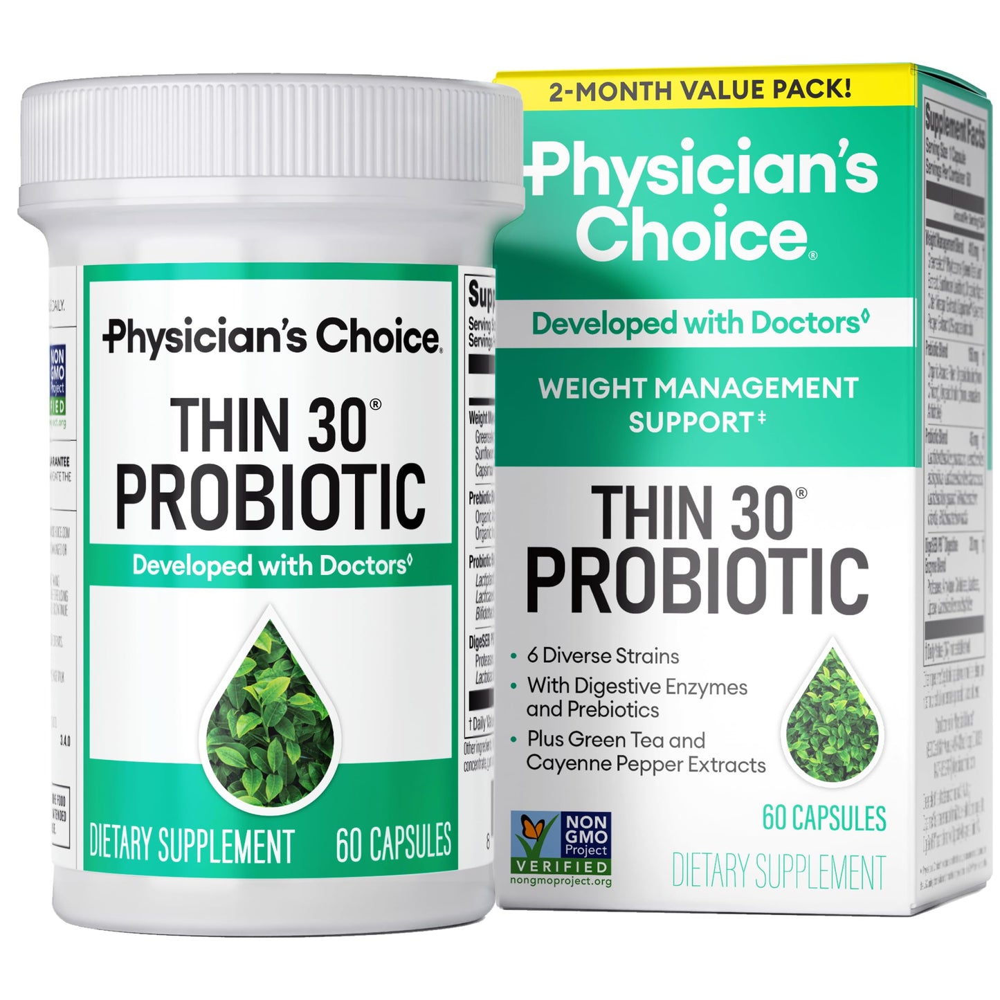 Physician's CHOICE Probiotics for Weight Management & Bloating Capsule 60 Count