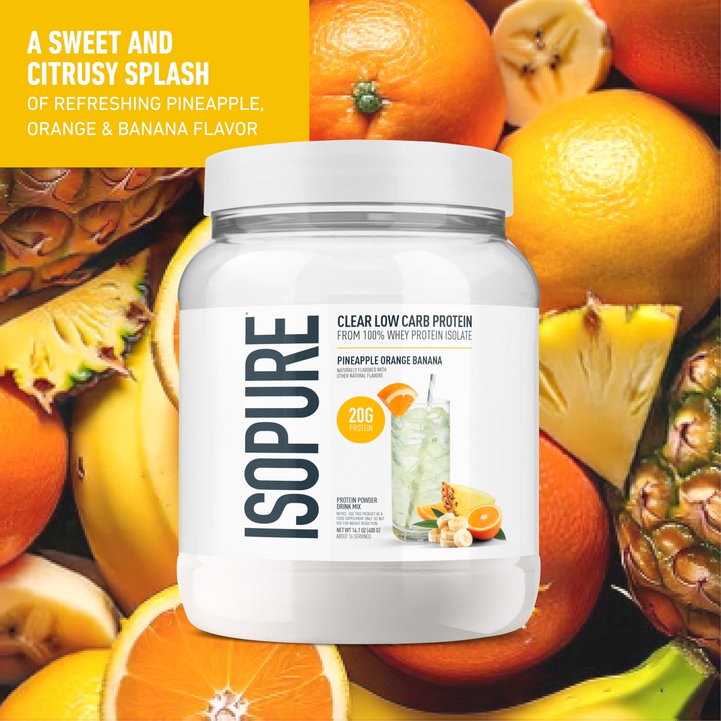 Isopure Clear Whey Isolate Protein Powder, 16 Servings