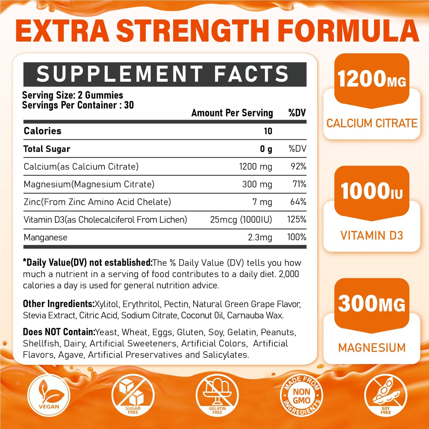 Edmmyliy Calcium Citrate Supplement Gummies, 120 Gummies