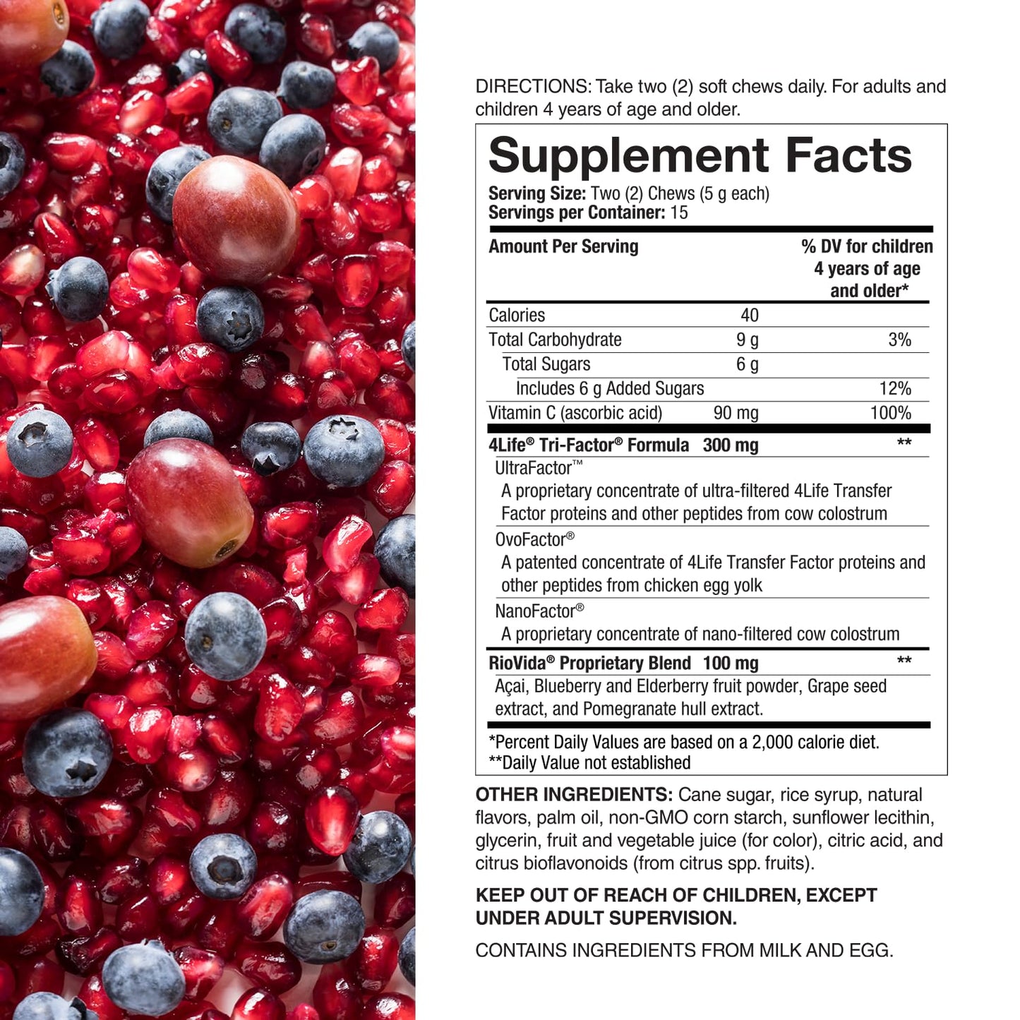 4Life RioVida Chews Berry Immune Support with Vitamin C Chewable, 30 Count