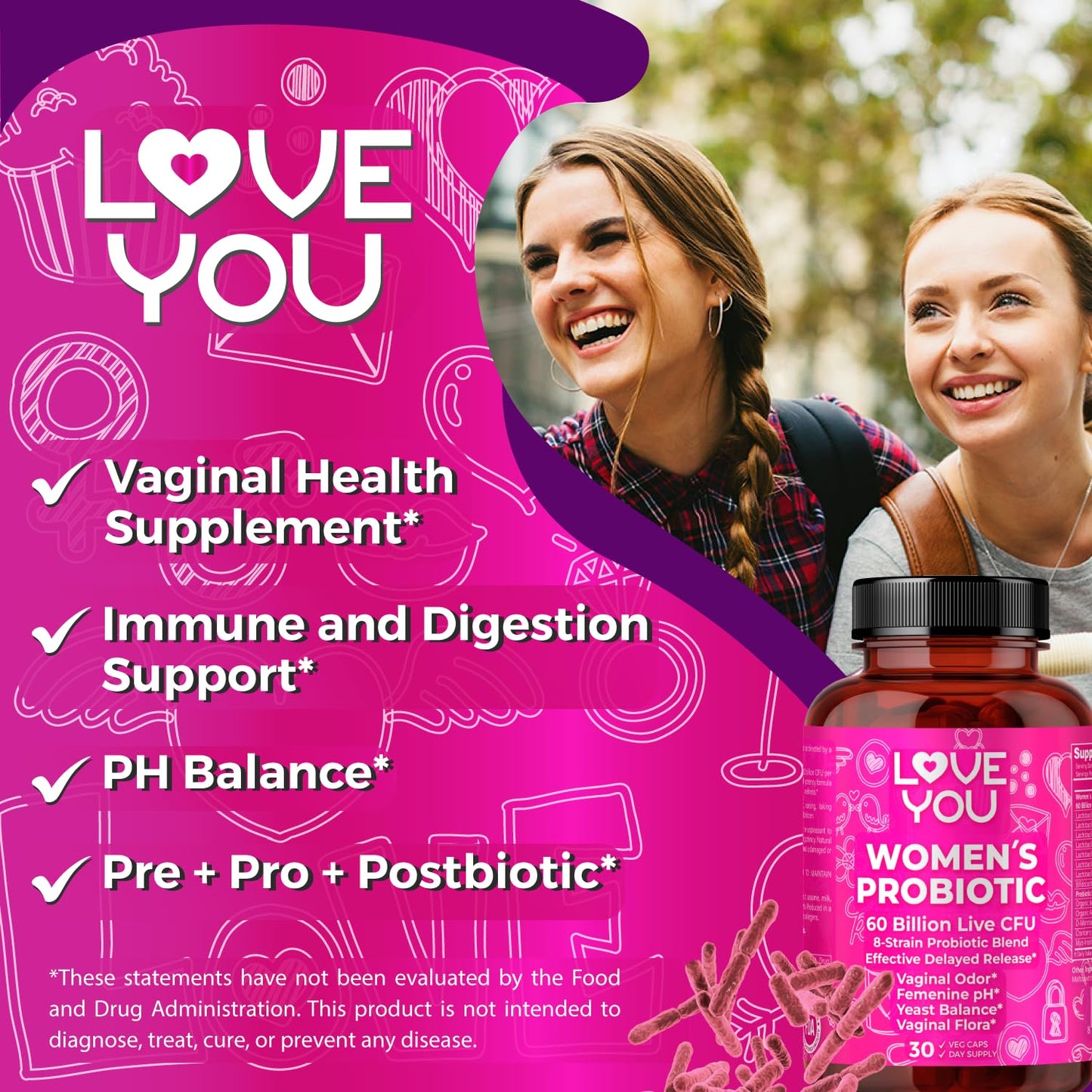 Love You Womens Probiotic Veggie Caps 30