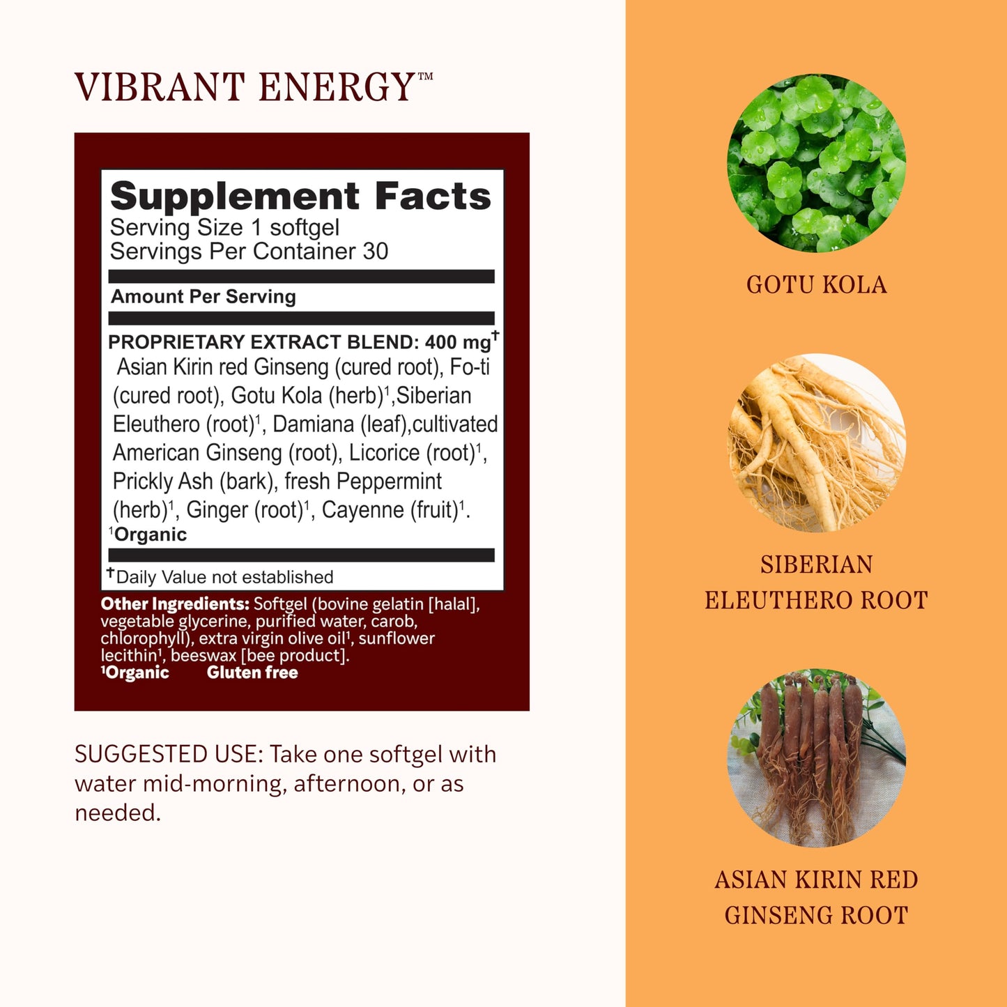 Herbs Etc. Vibrant Energy Softgels 30 Count