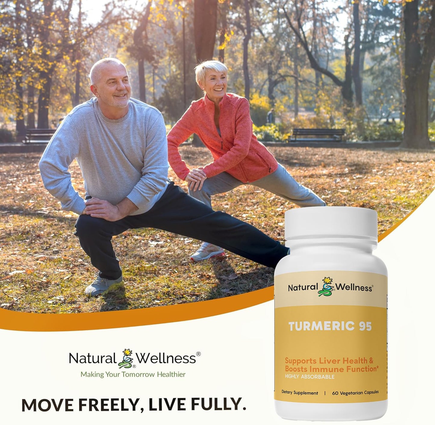 Natural Wellness Turmeric 95 with BioPerine 60 Capsules