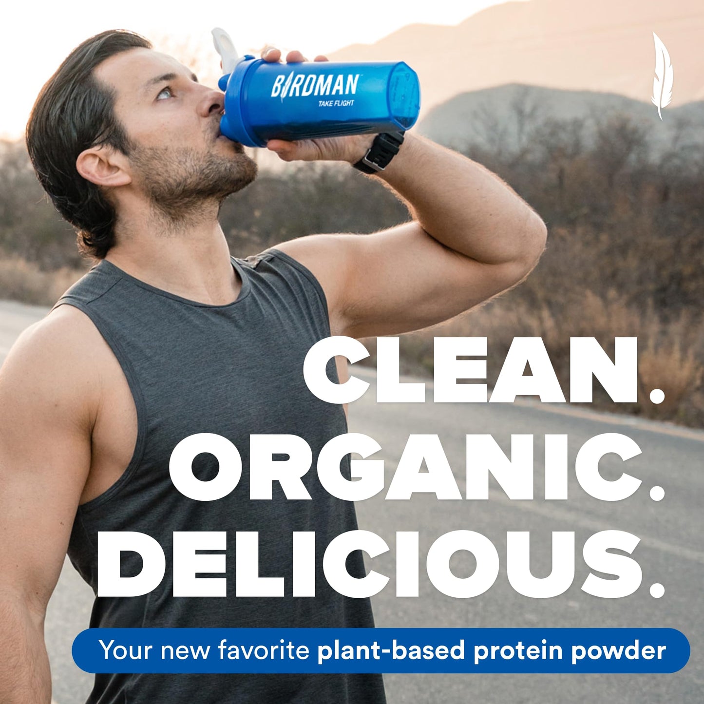 BIRDMAN Falcon Vegan Protein Powder, 2-Pack Vanilla & Chocolate Flavors, 20 Servings Each