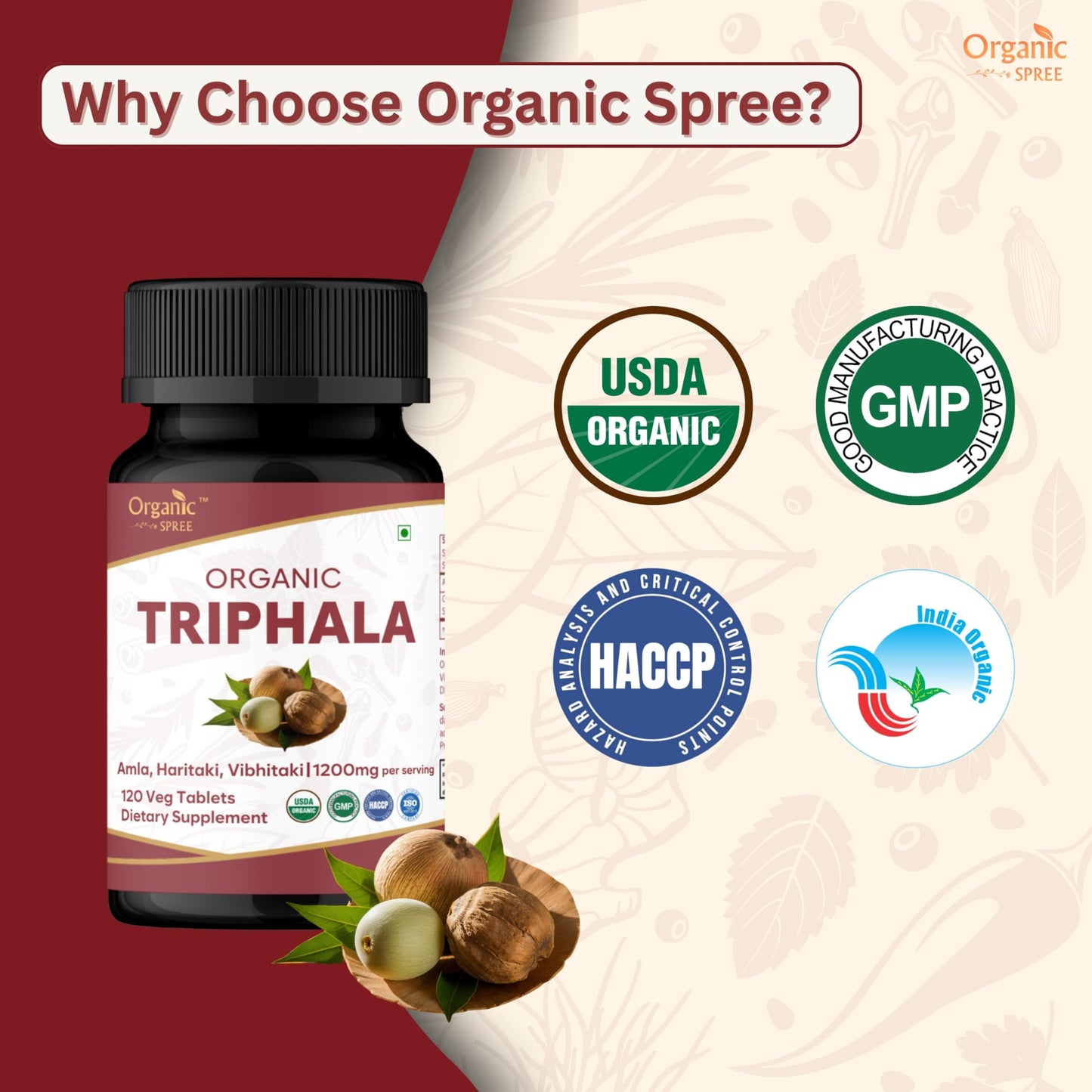 Organic Spree Triphala Tablets 120