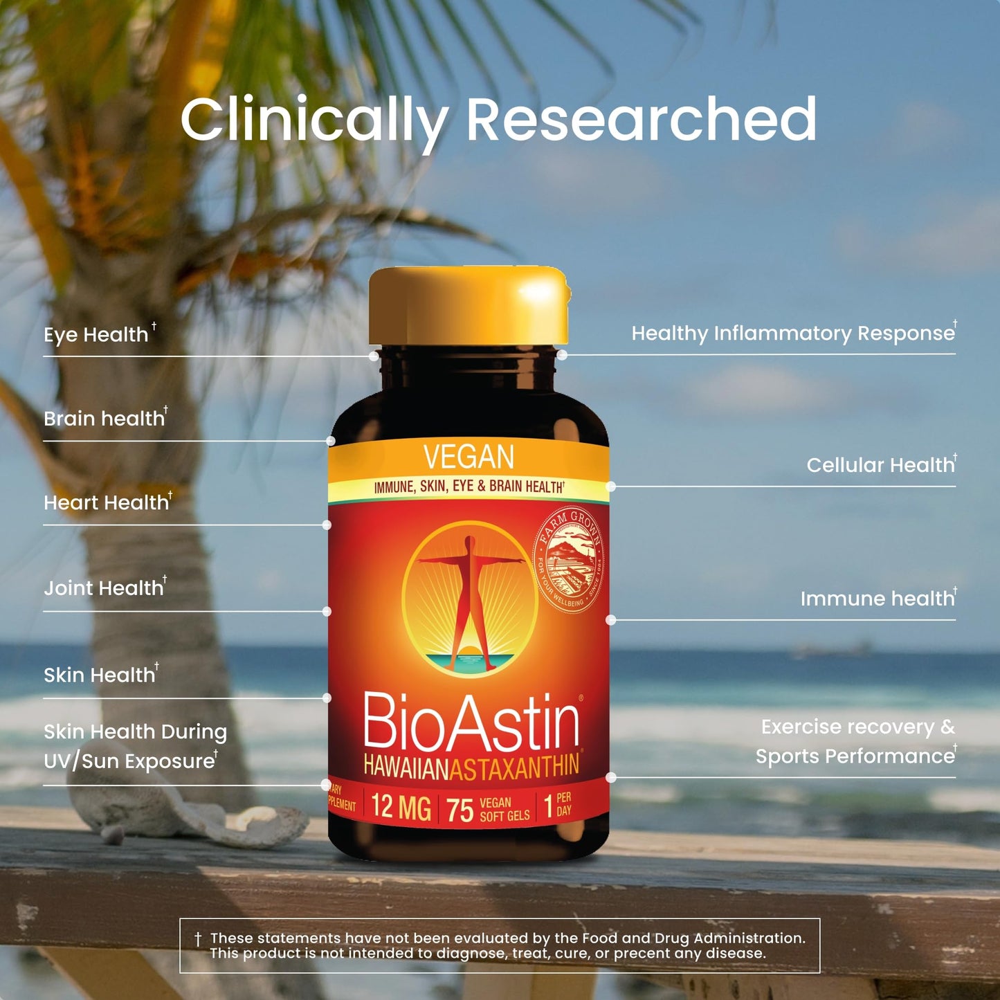 Nutrex Hawaii Vegan BioAstin Hawaiian Astaxanthin Softgels, 75