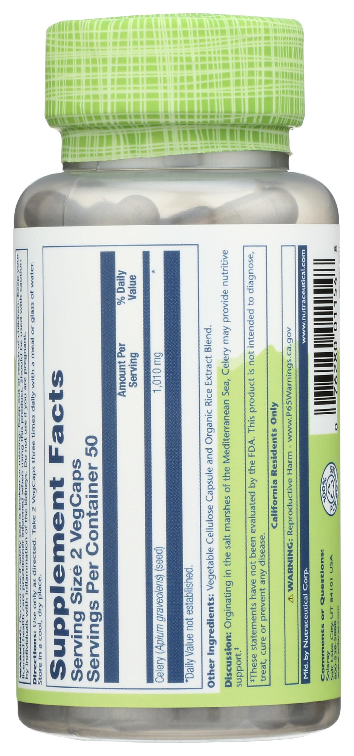 Solaray Celery Seed 505mg Capsule, 100 Count