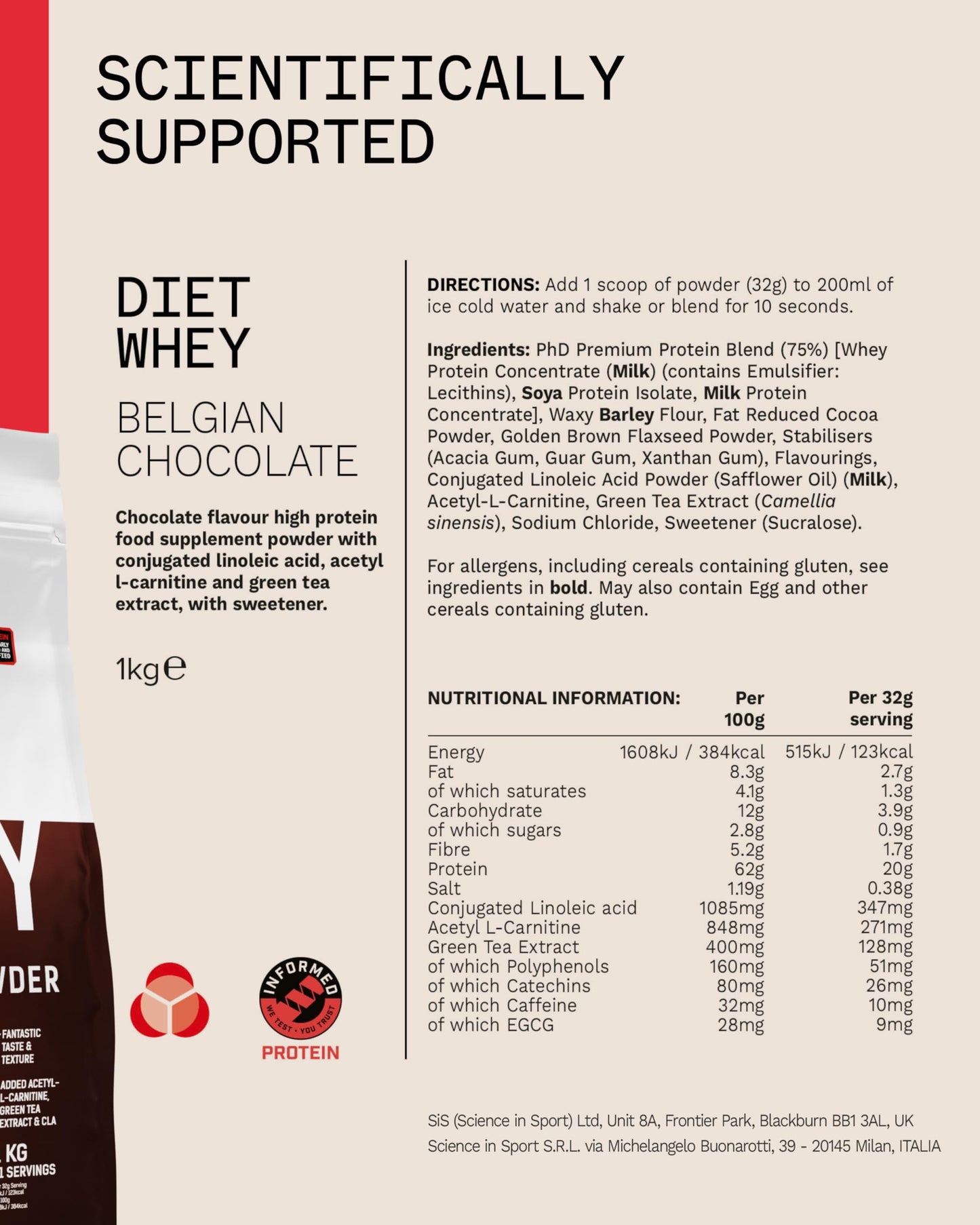 PhD Diet Whey Protein Powder 1 Pack
