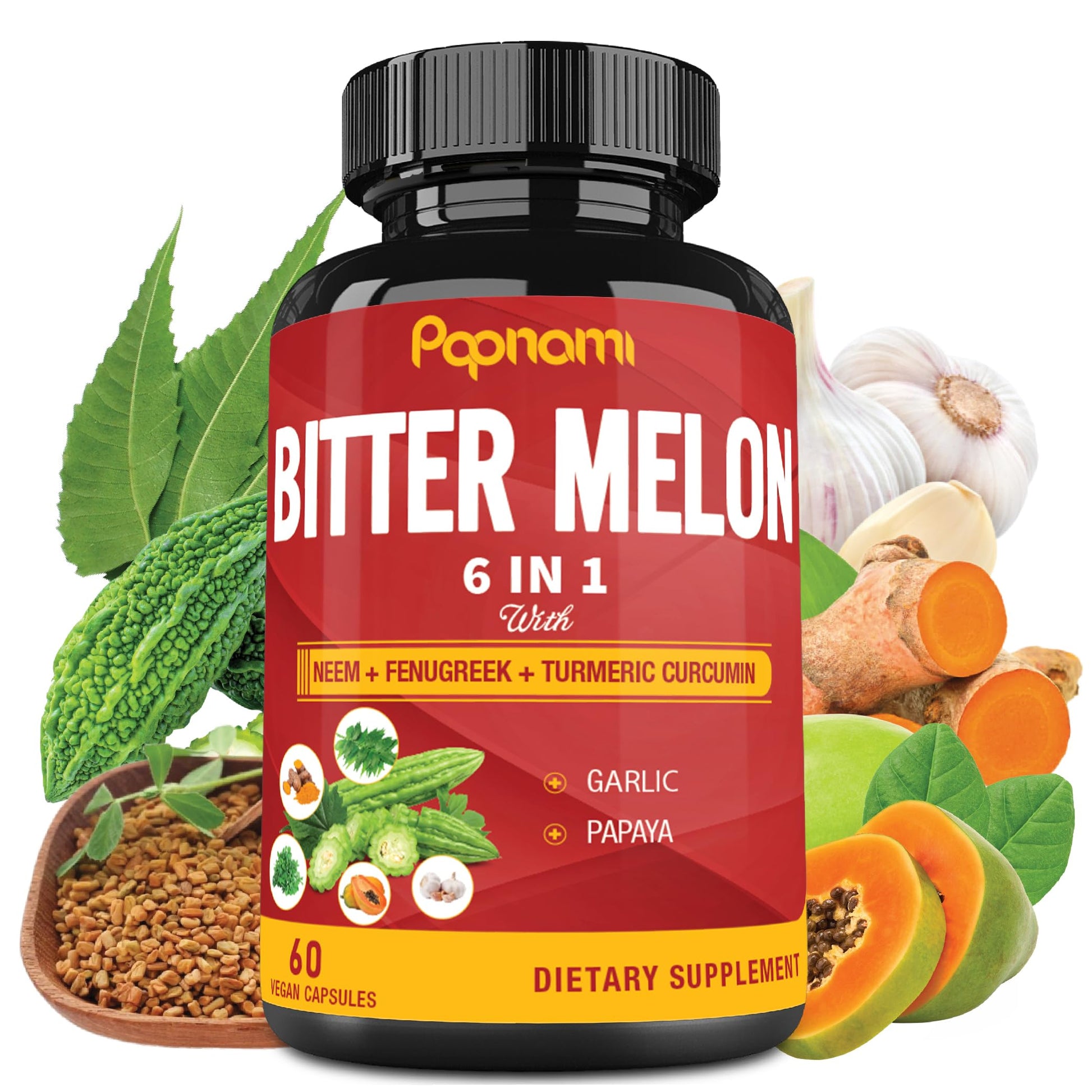Papnami Organic Bitter Melon Extract Capsules, 60 Count