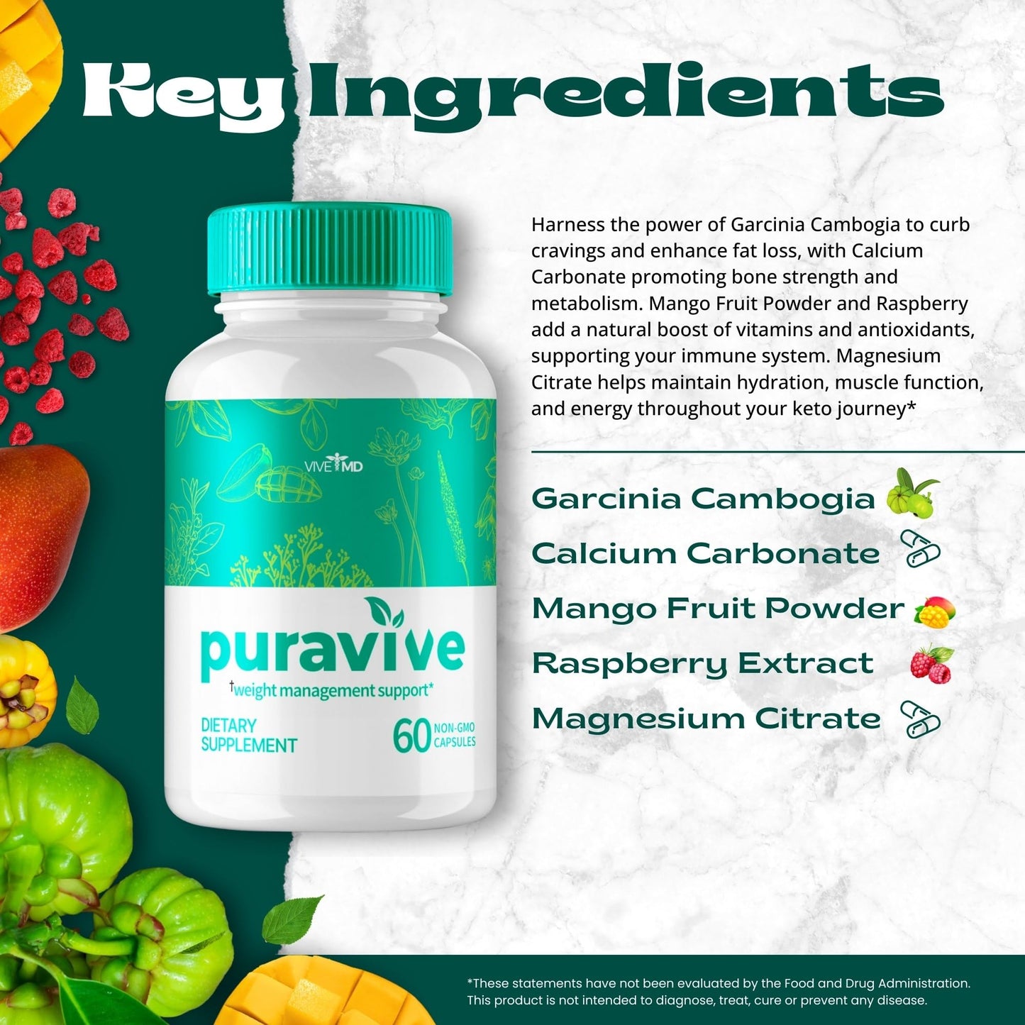 VIVE MD Puravive Premium Weight Loss Capsules, 180 Capsules