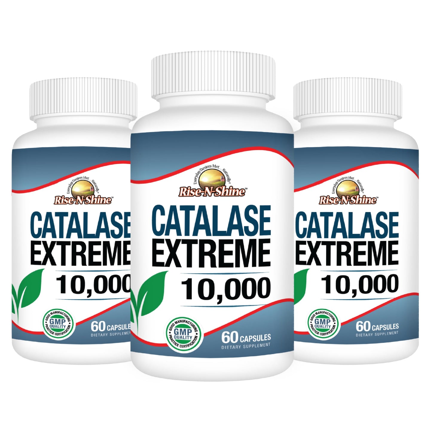 Rise-N-Shine Catalase Extreme Supplement 10,000 with Saw Palmetto, Biotin, Fo-Ti & PABA Capsules - 180 Count