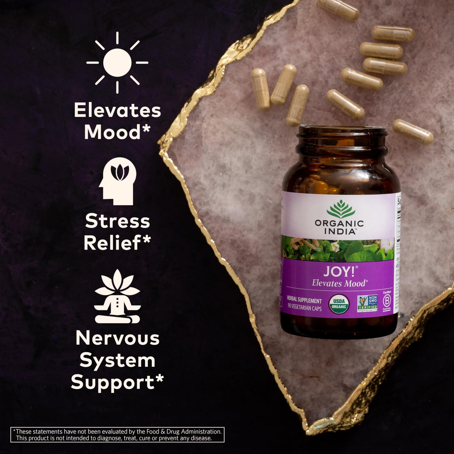 ORGANIC INDIA Joy Herbal Supplement 90 Capsules