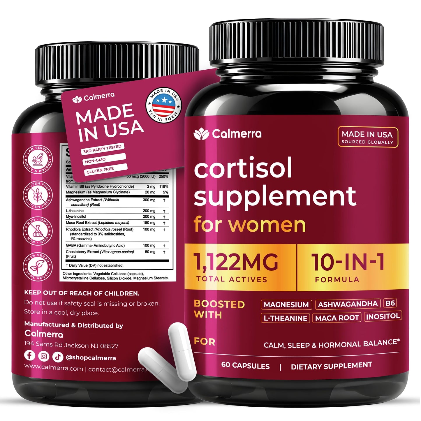 Calmerra Cortisol Support Capsules, 60 Count