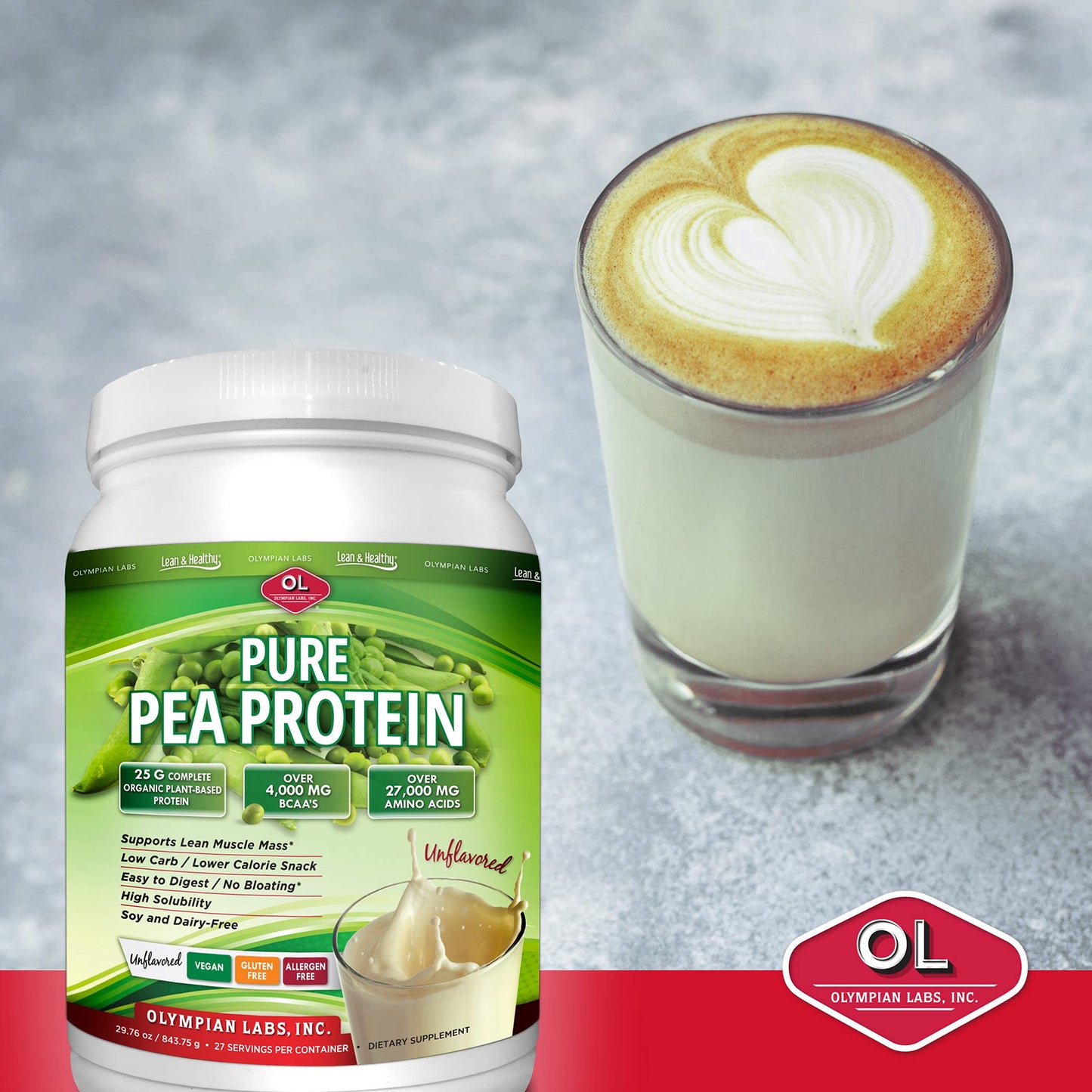 Olympian Labs Vanilla Pea Protein Powder, 1.09 lb, 17.4 Servings