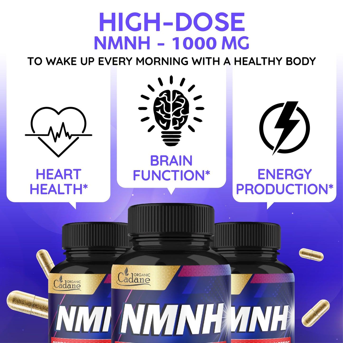 Organic Cadane NMNH Supplement, 60 Capsules
