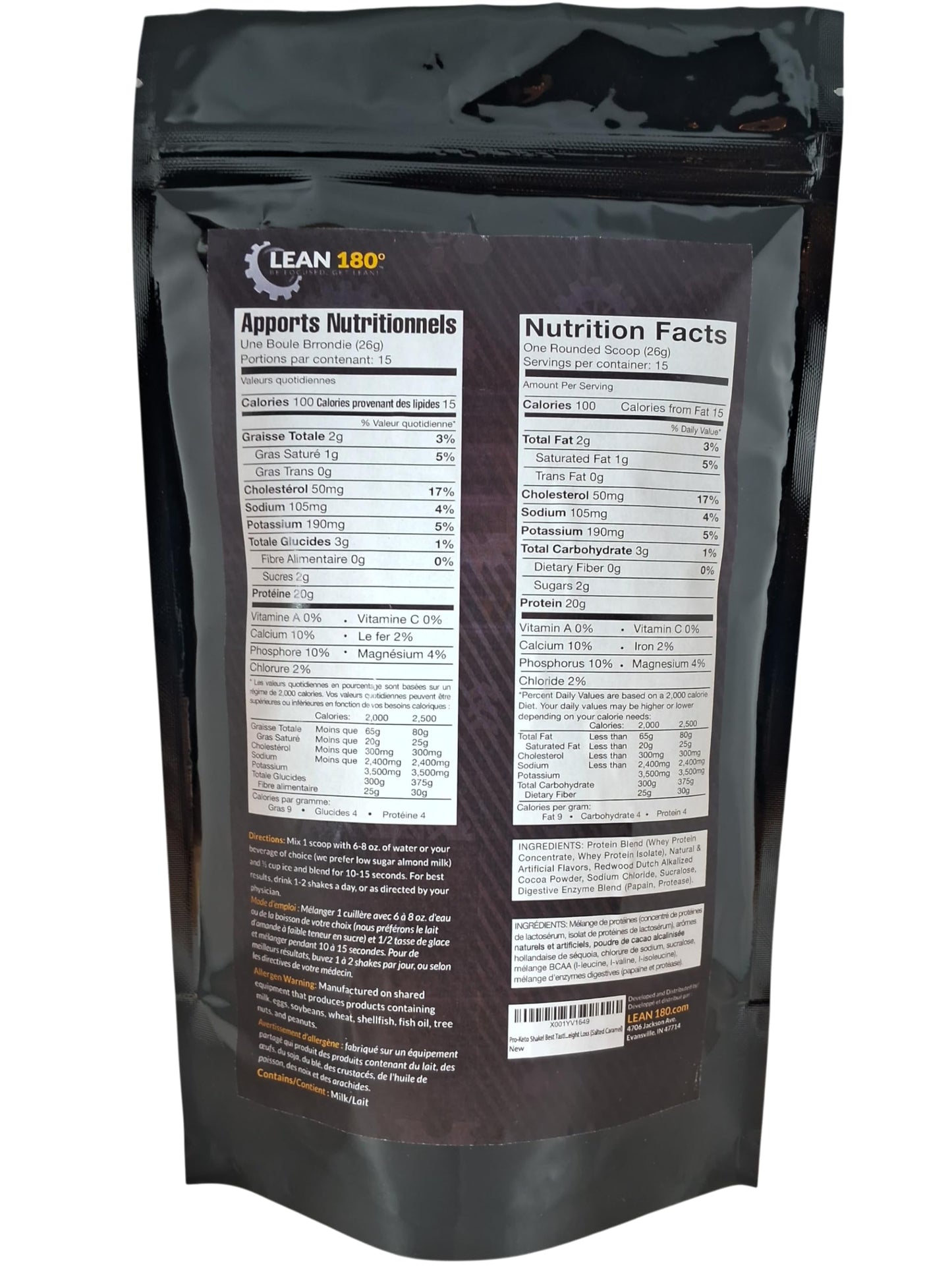 Lean 180 Pro Keto Shake Salted Caramel Powder 13.75 oz