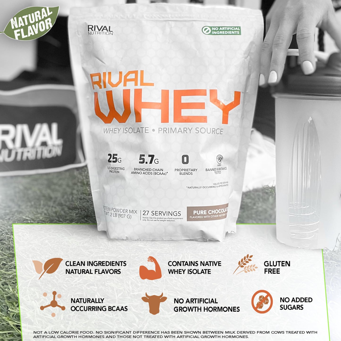 Rival Nutrition Naturally Flavored Whey Salted Caramel Protein Powder, 2 lb, 32 Servings