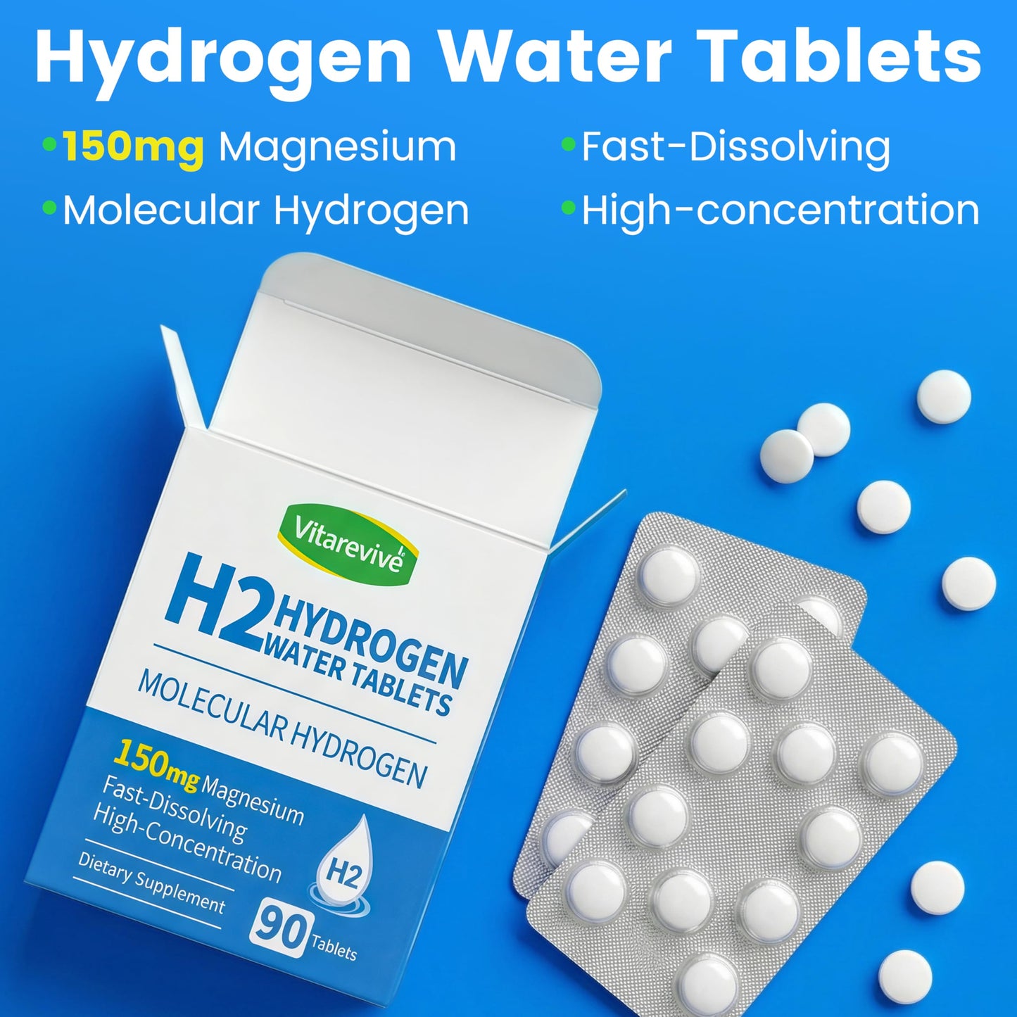 Vitarevive H2 Molecular Hydrogen Water Tablets, 90 Tablets