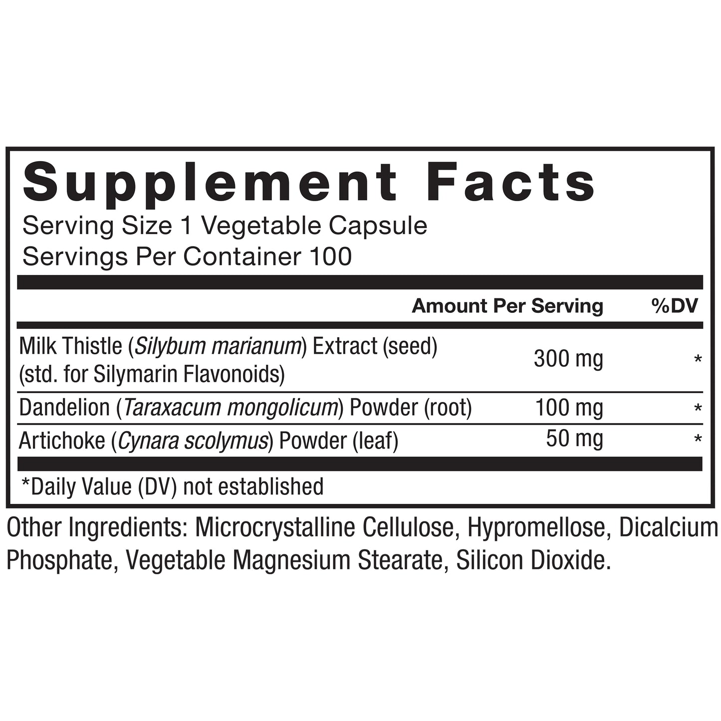 Force Factor Milk Thistle Liver Support Formula with Dandelion Root and Artichoke, 300mg Silymarin Milk Thistle Supplement for Liver Health and Liver Detox, Capsule, 100 Capsules