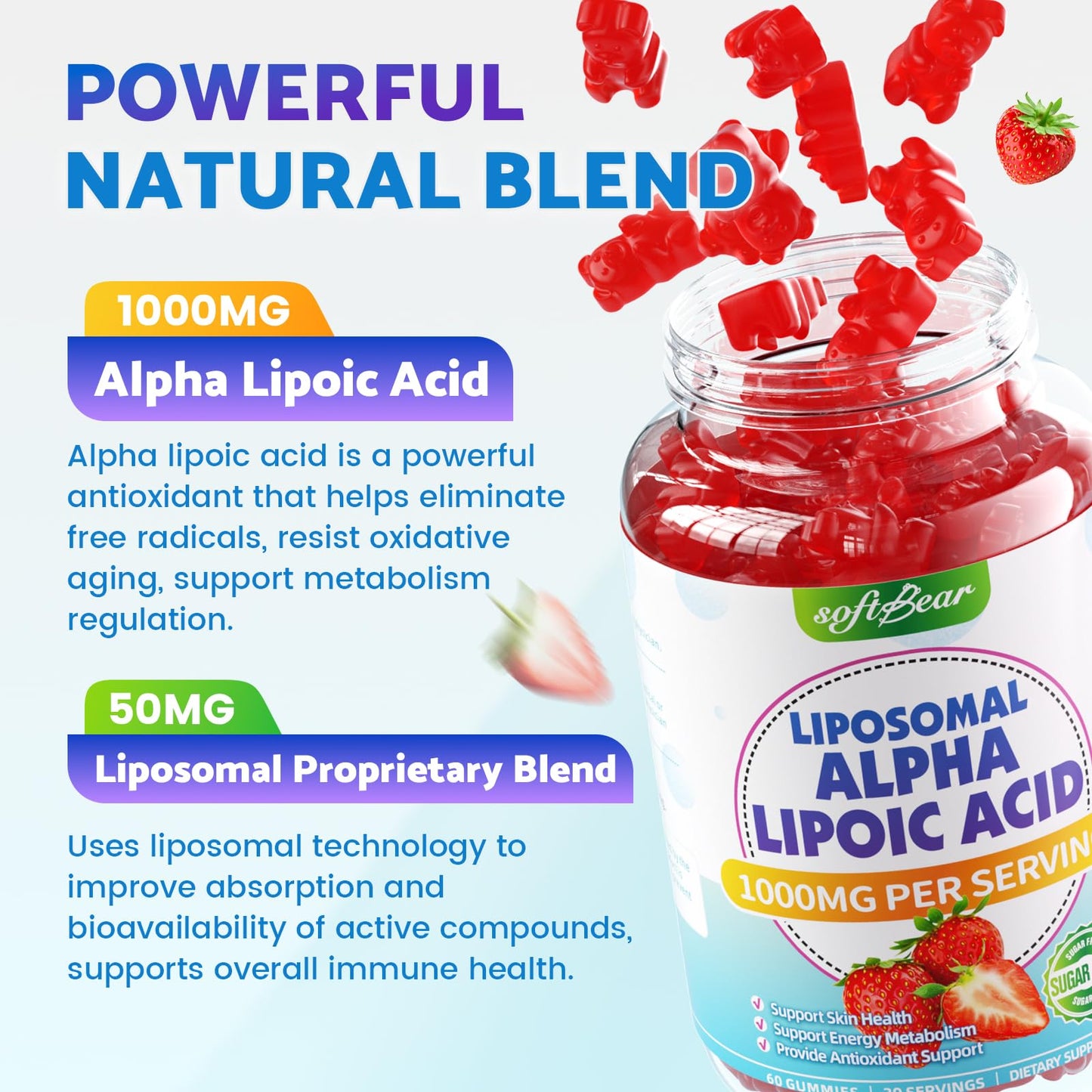 softbear Liposomal Alpha Lipoic Acid Gummies 60 Count