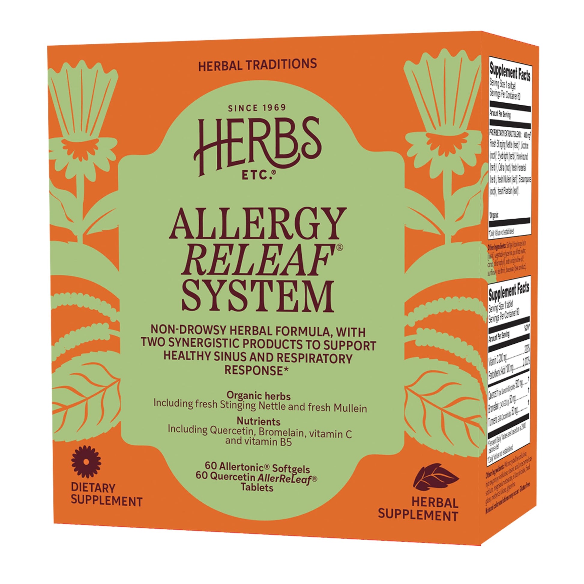 Herbs Etc. Allergy ReLeaf System Non-Drowsy Formula 60 Tablets