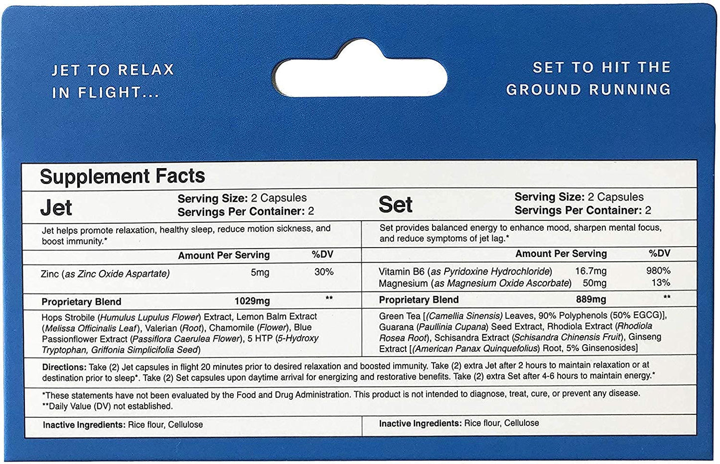Jet Set Natural Jet Lag Remedy for Travel Capsules 8 Count