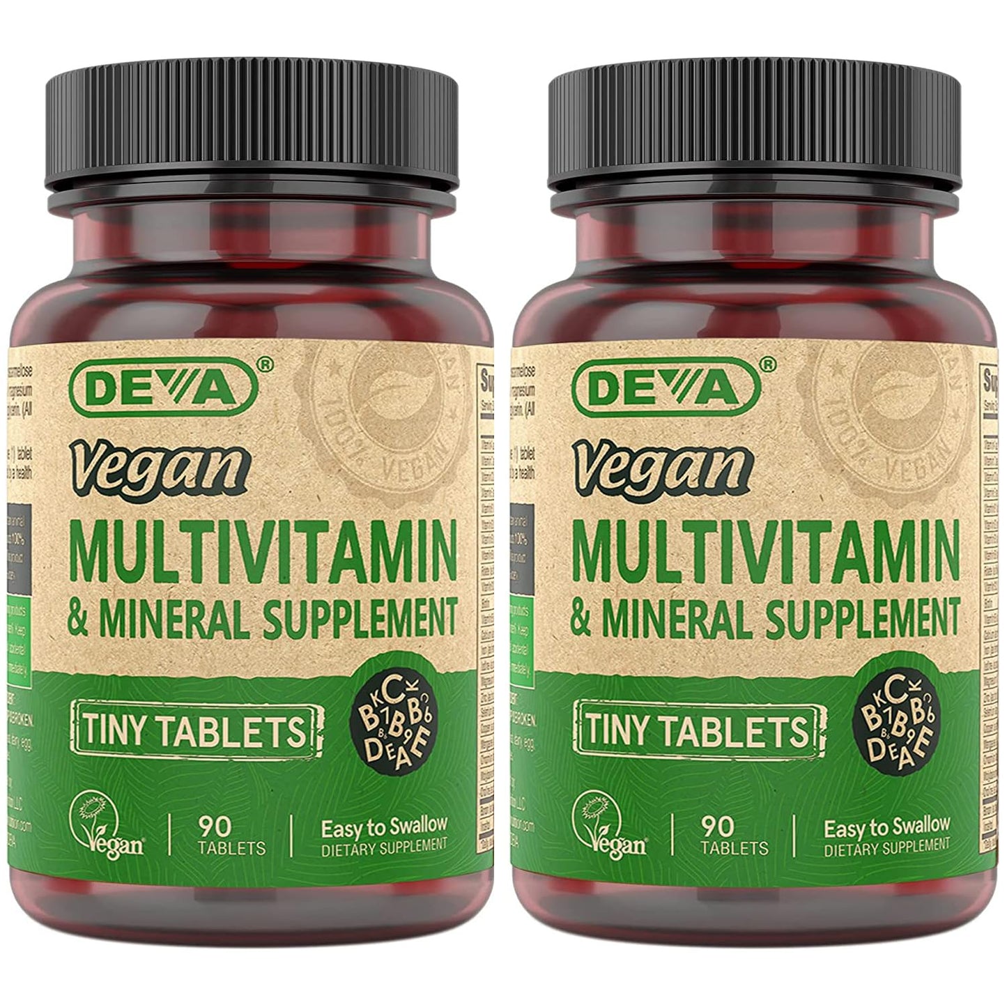 DEVA Tiny Tablets Vegan Multivitamin for Women & Men, 180 Tablets